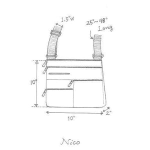 NICO - Black x Maroon | Multi-Pocket Shoulder Bag | Small