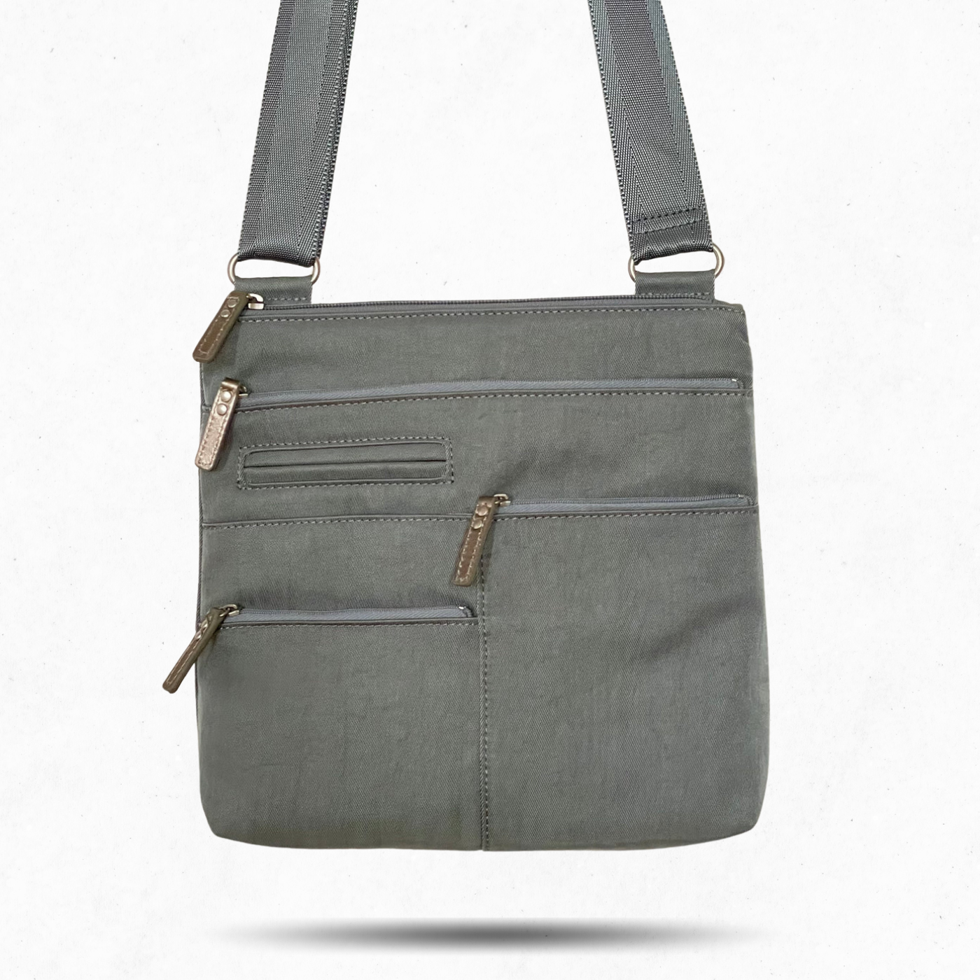 NICO - Mist x Grey | Multi-Pocket Shoulder Bag | Small