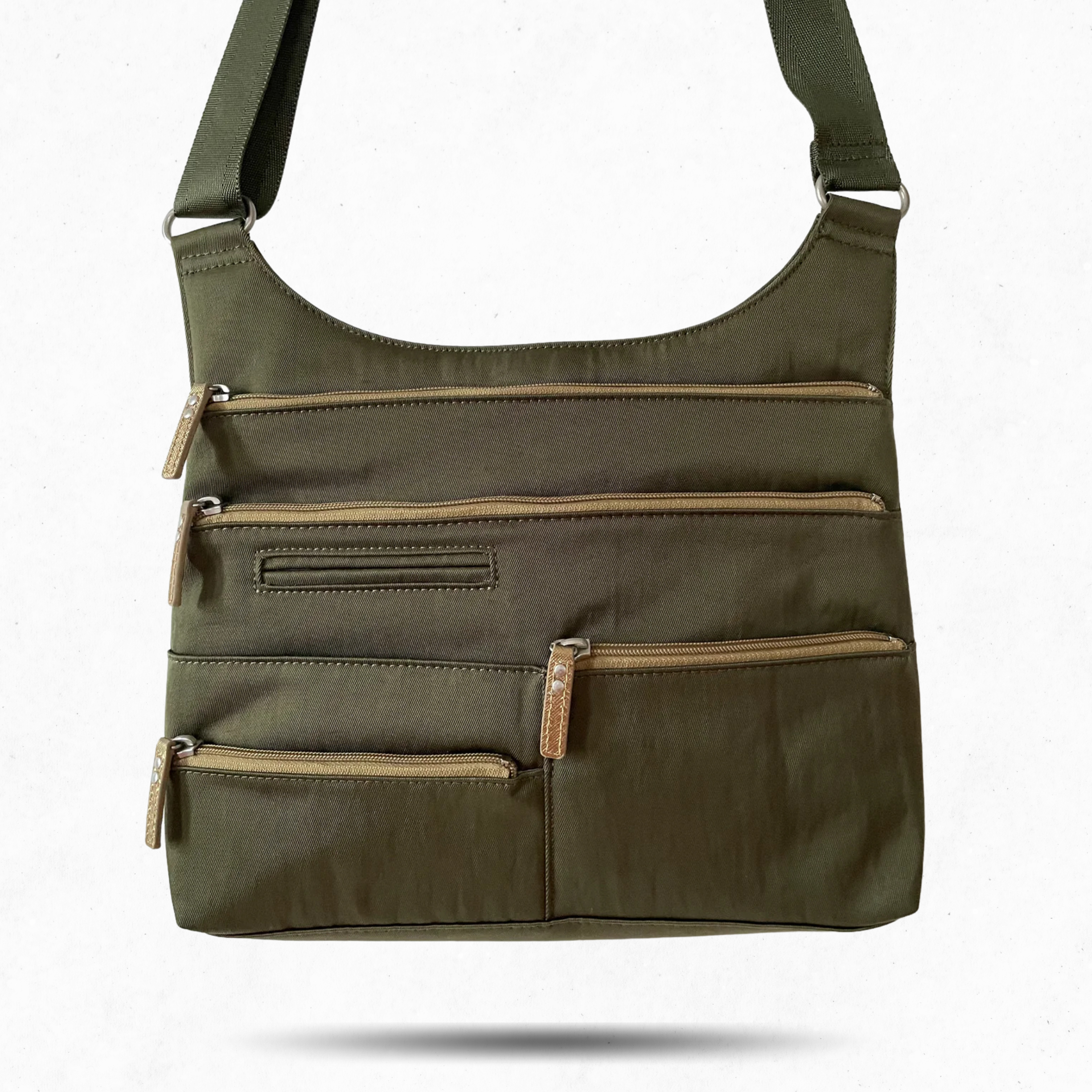 TEELA - Willow x Gold | Multi-Pocket Shoulder Bag | Medium