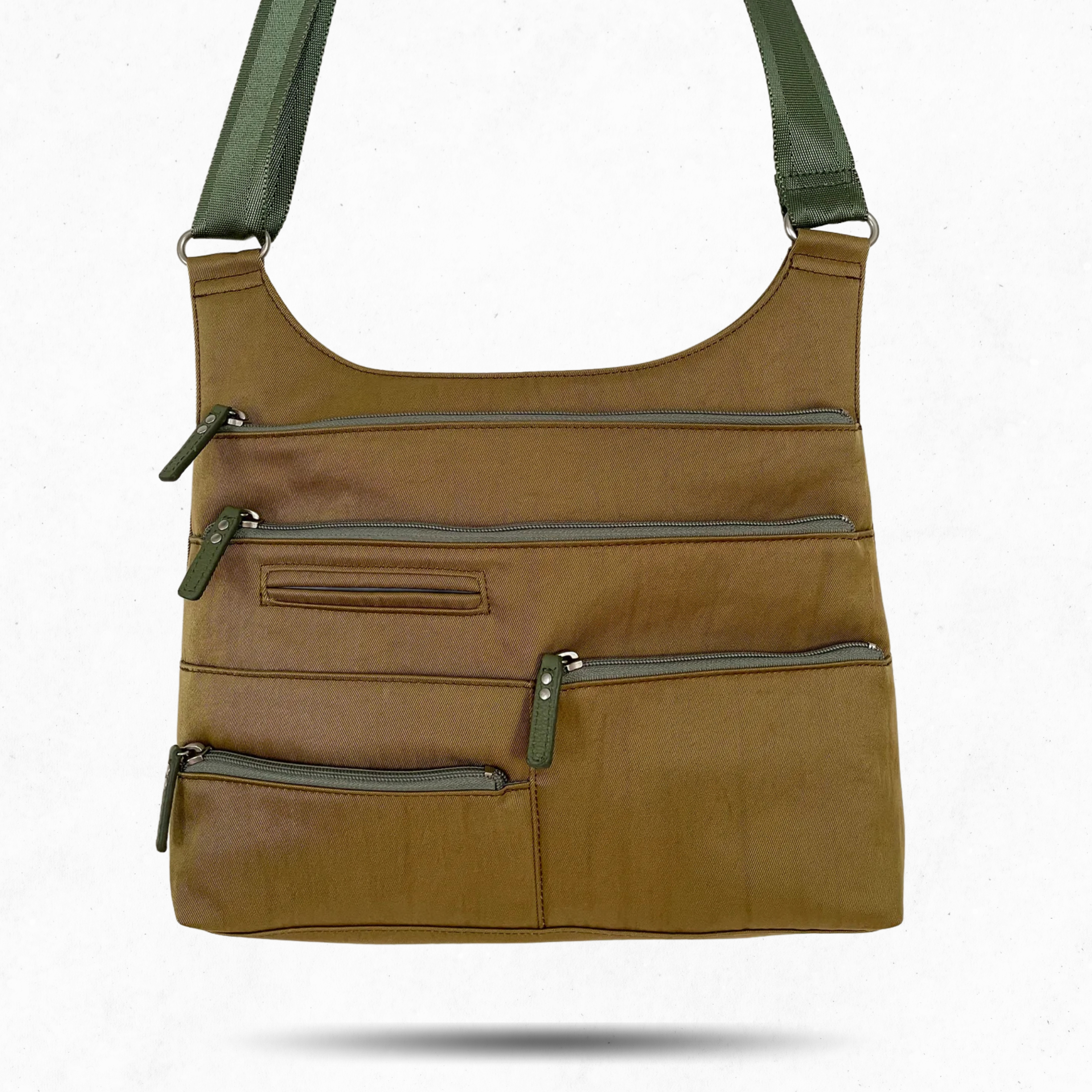 TEELA - Ochre x Grass | Multi-Pocket Shoulder Bag | Medium