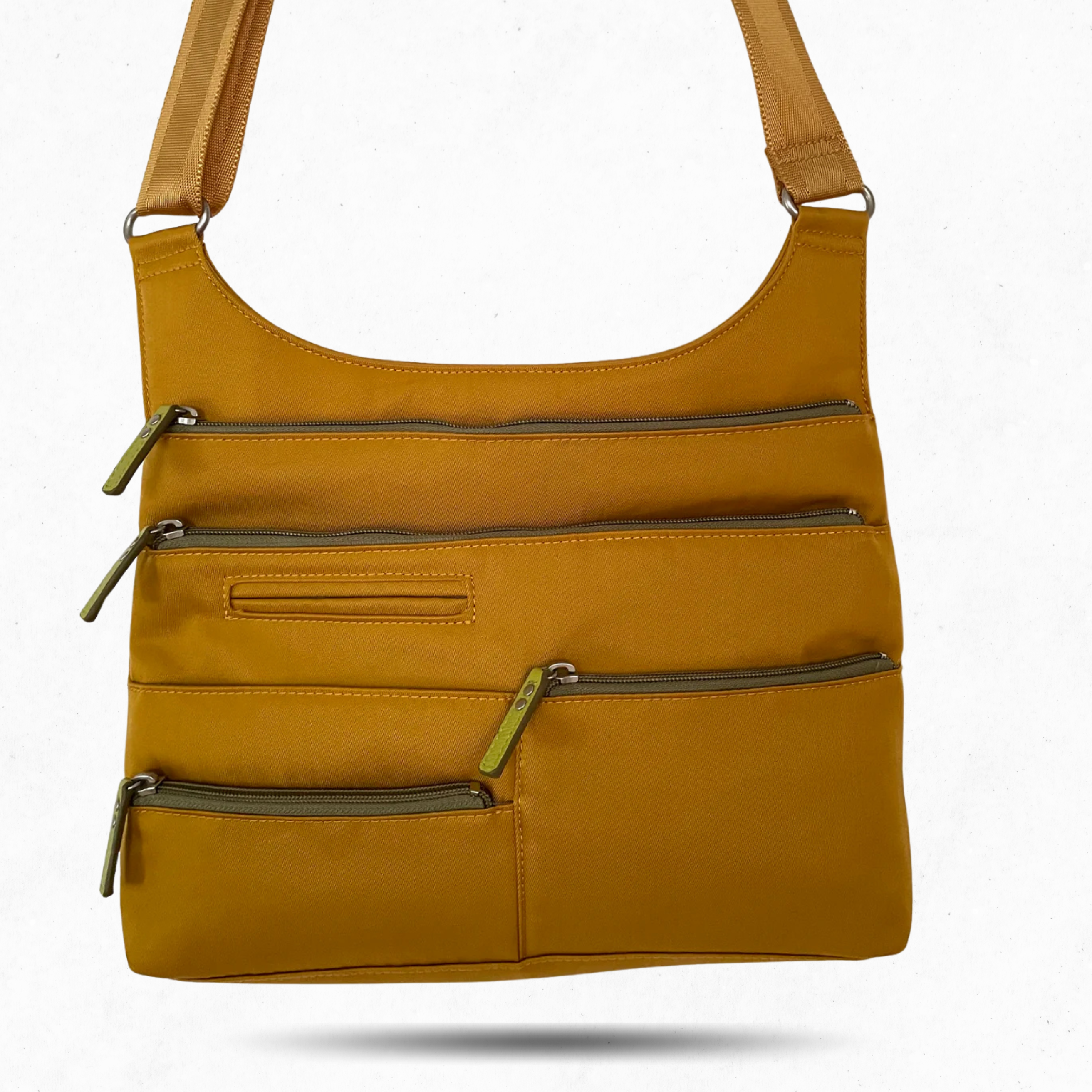 TEELA - Canary x Olive | Multi-Pocket Shoulder Bag | Medium