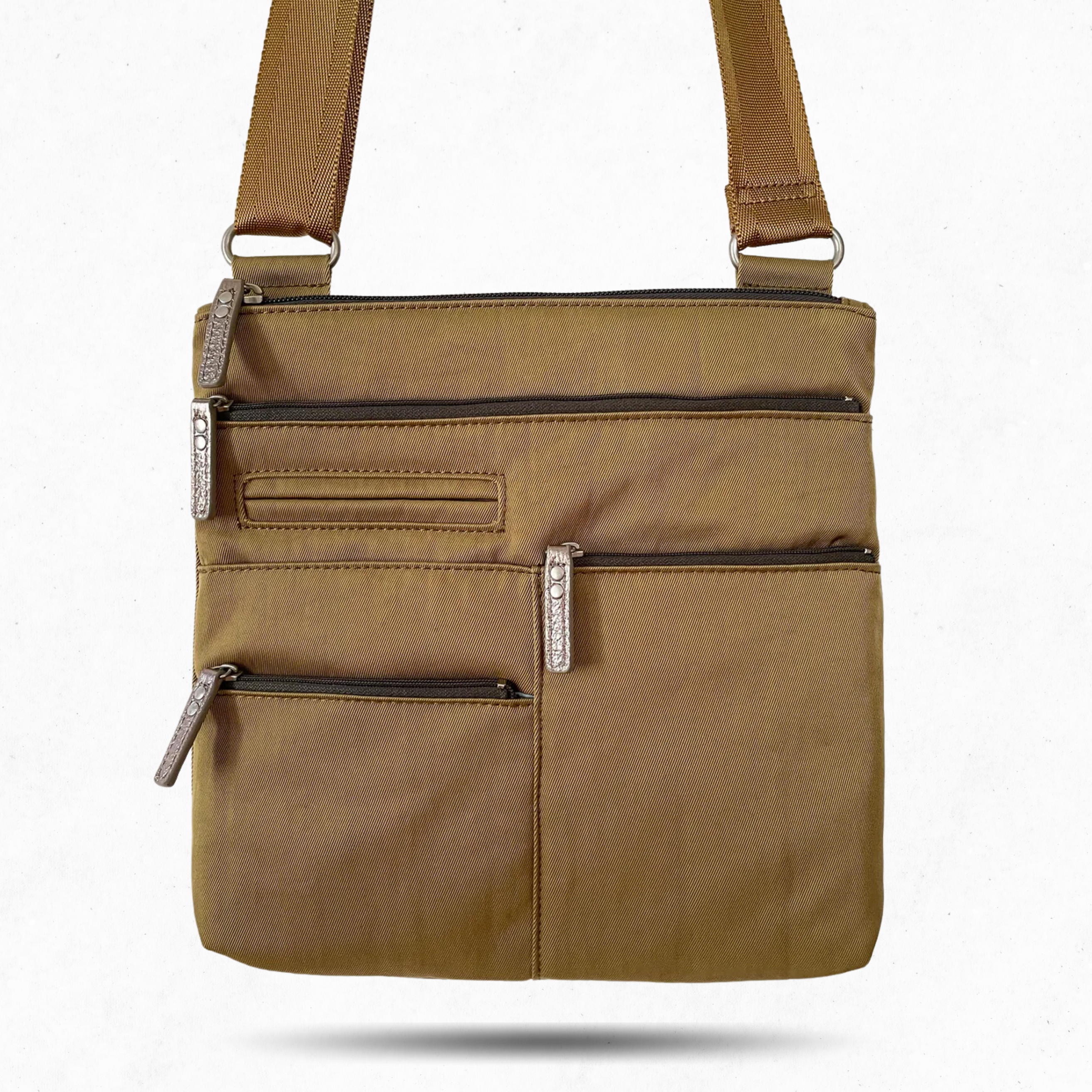 NICO - Ochre x Charcoal | Multi-Pocket Shoulder Bag | Small