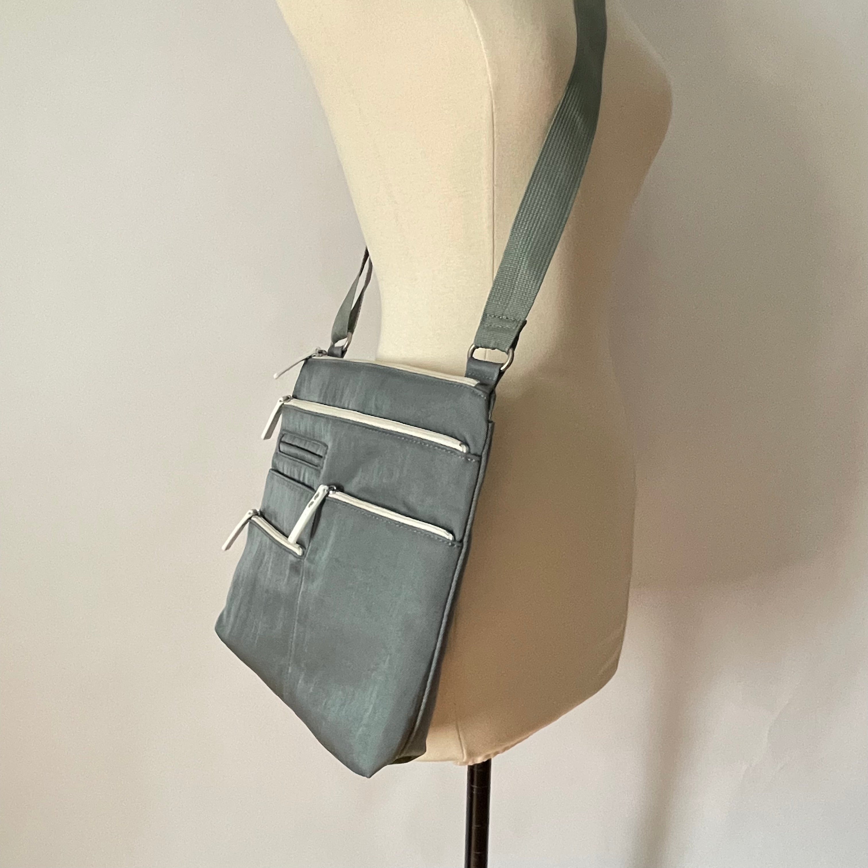 NICO - Mist x White | Multi-Pocket Shoulder Bag | Small