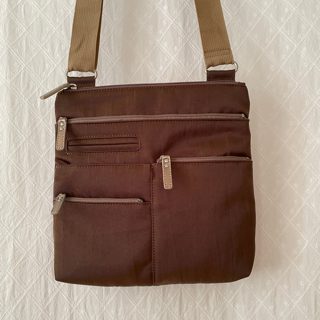 NICO - Mocha x Tan | Multi-Pocket Shoulder Bag | Small