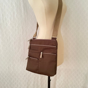 NICO - Mocha x Tan | Multi-Pocket Shoulder Bag | Small