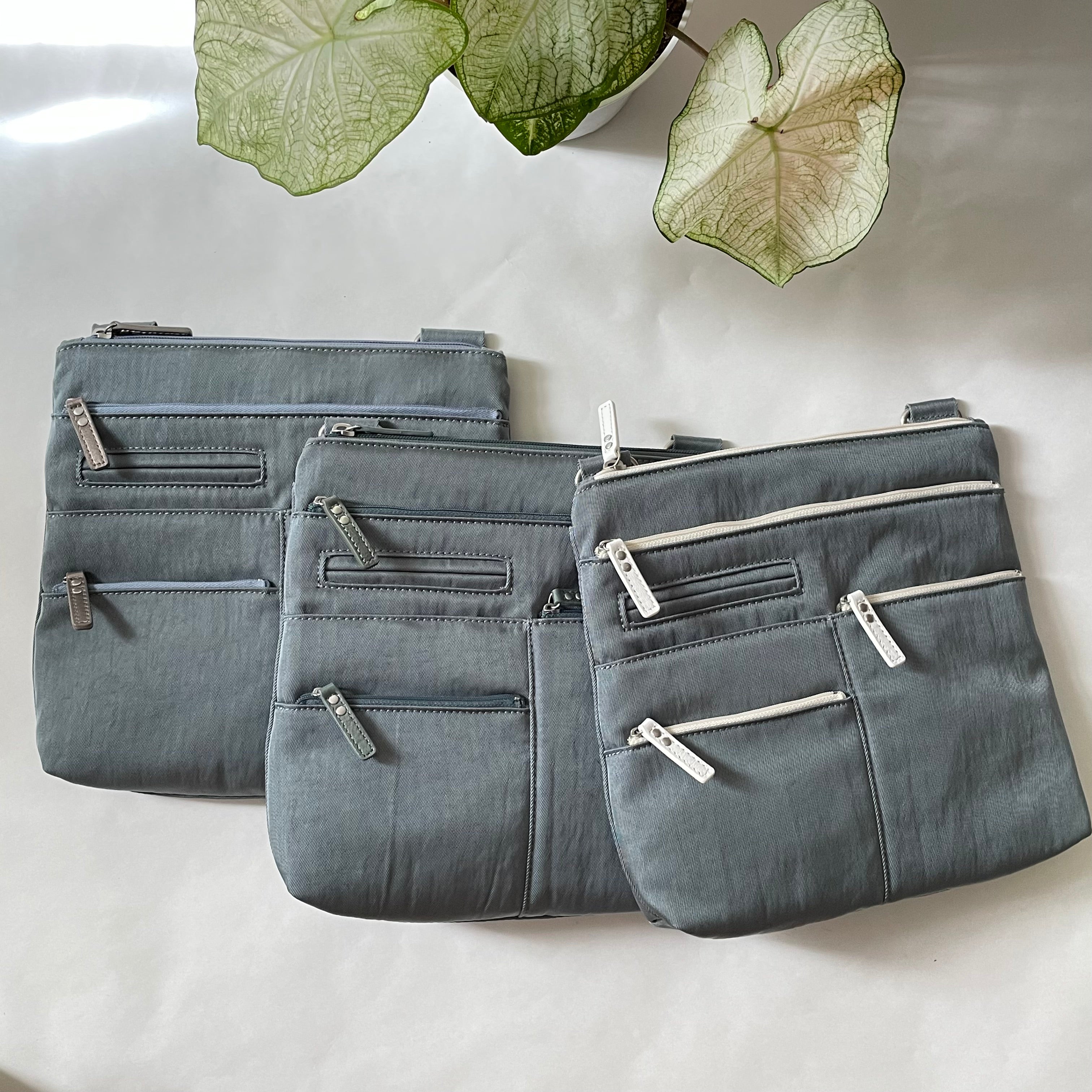 NICO - Mist x White | Multi-Pocket Shoulder Bag | Small