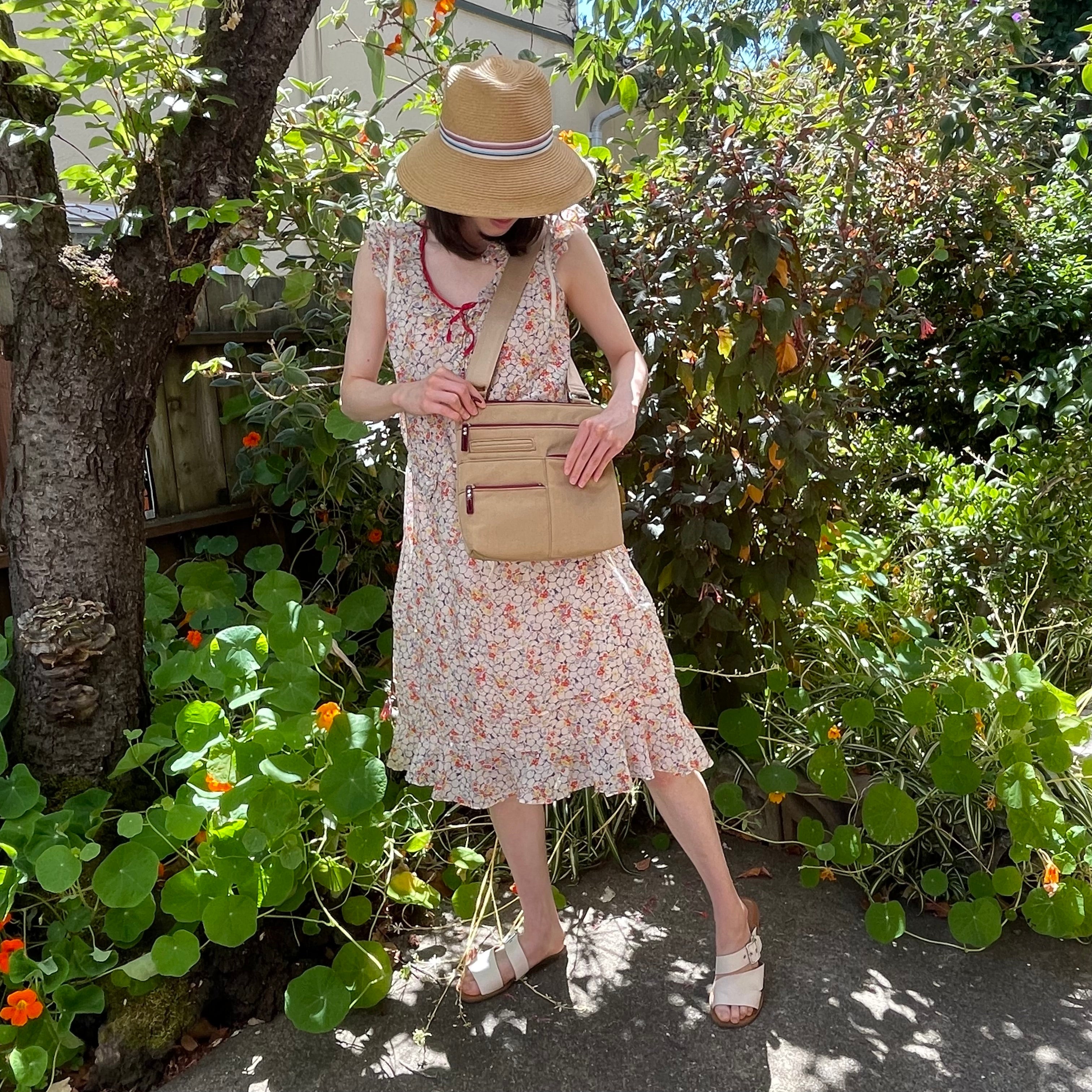 NICO - Rattan x Red | Multi-Pocket Shoulder Bag | Small