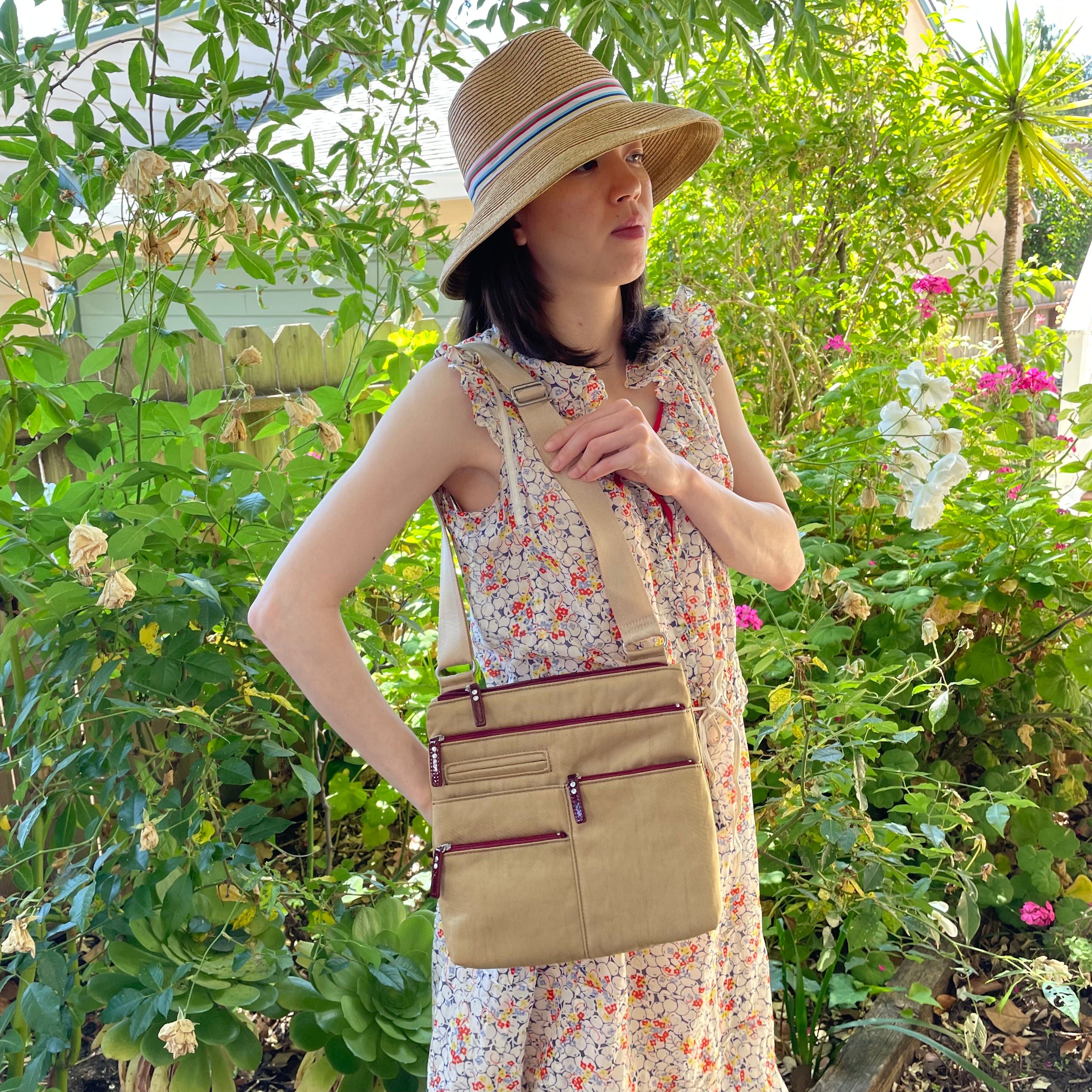 NICO - Rattan x Red | Multi-Pocket Shoulder Bag | Small – Highway