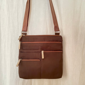 NICO - Mocha x Bronze | Multi-Pocket Shoulder Bag | Small