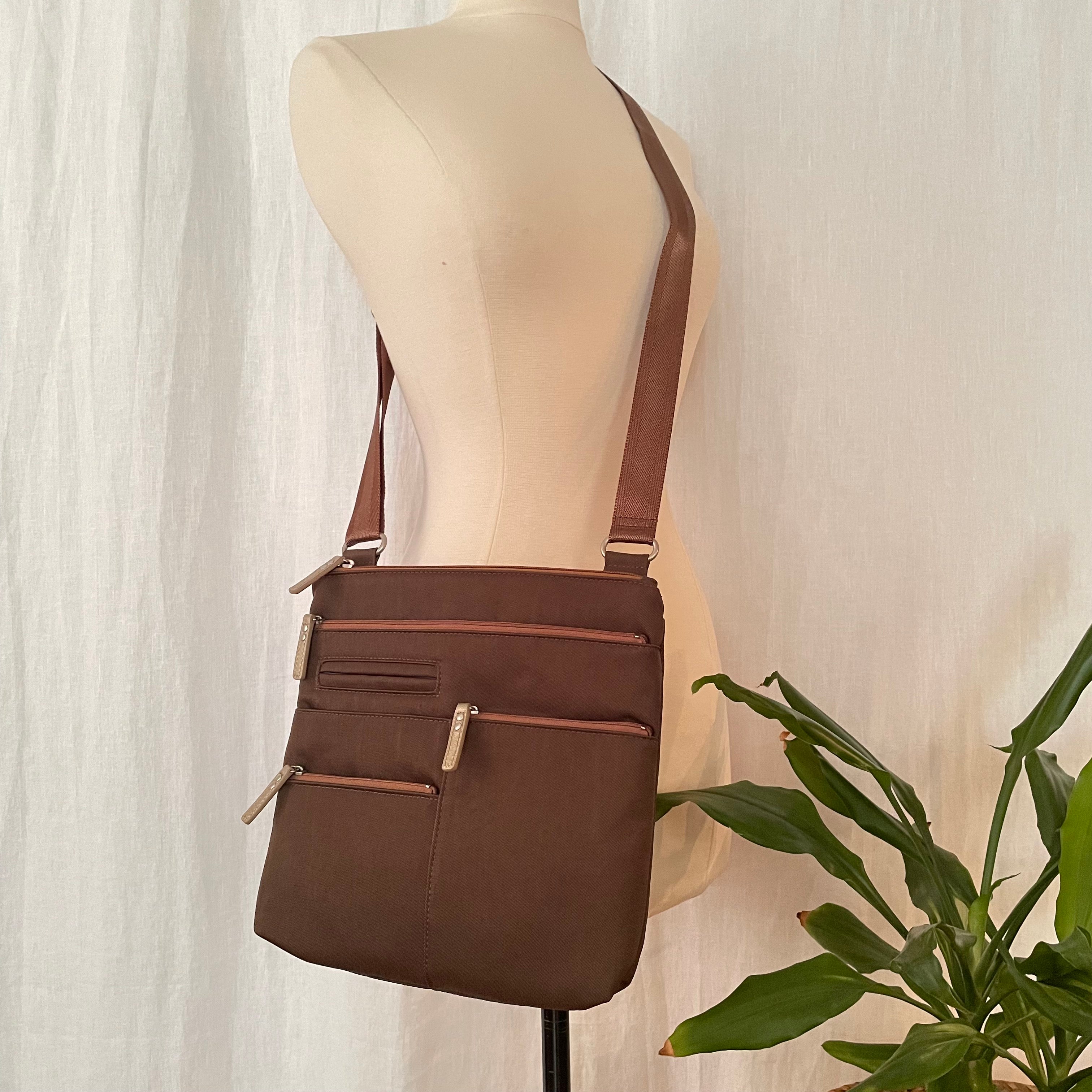 NICO - Mocha x Bronze | Multi-Pocket Shoulder Bag | Small