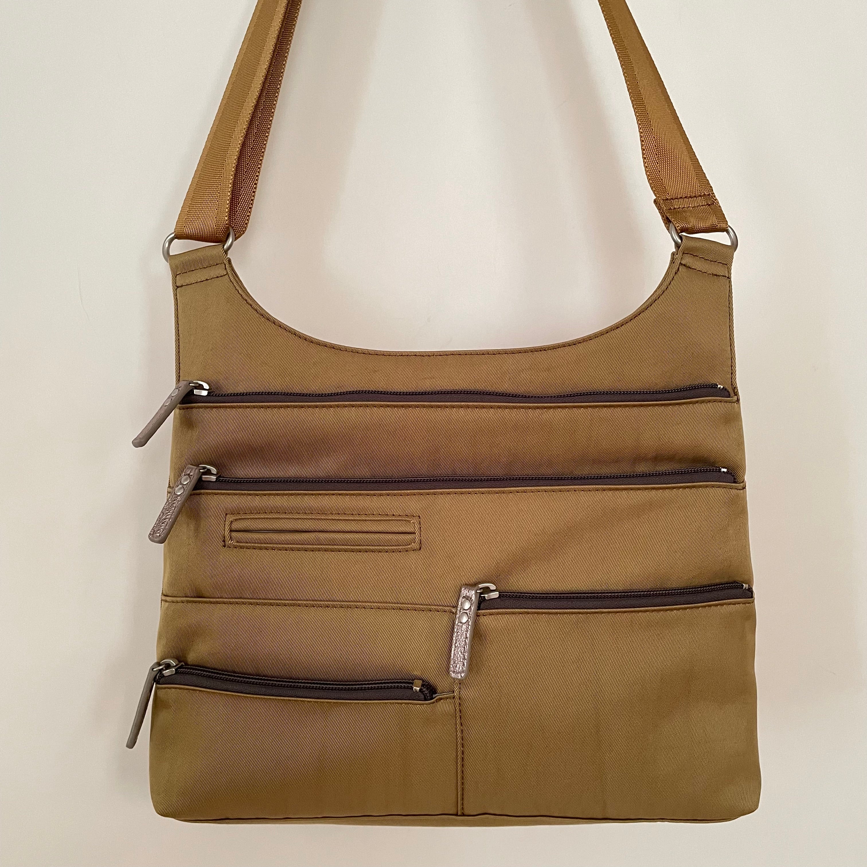 TEELA - Ochre x Charcoal | Multi-Pocket Shoulder Bag | Medium