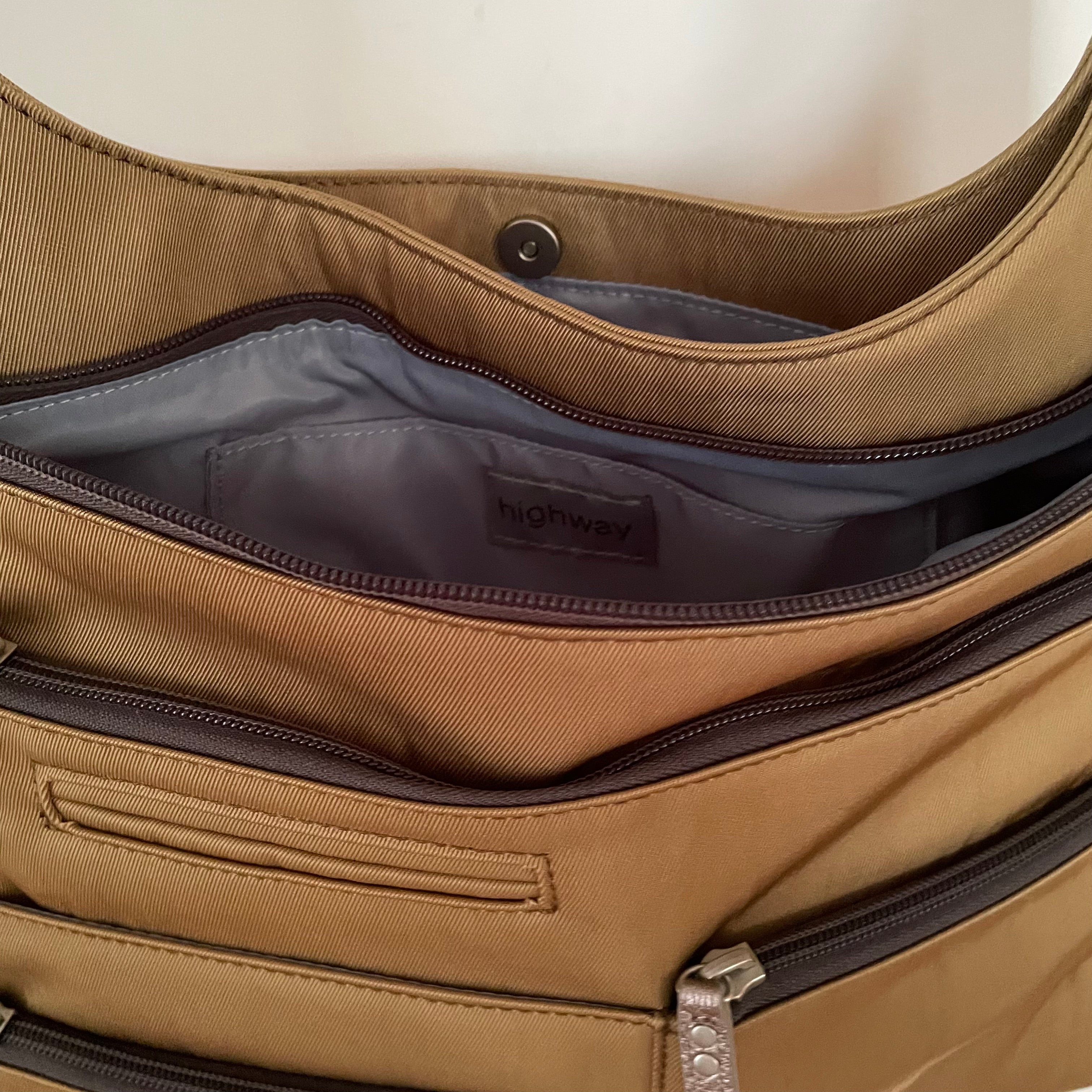 TEELA - Ochre x Charcoal | Multi-Pocket Shoulder Bag | Medium