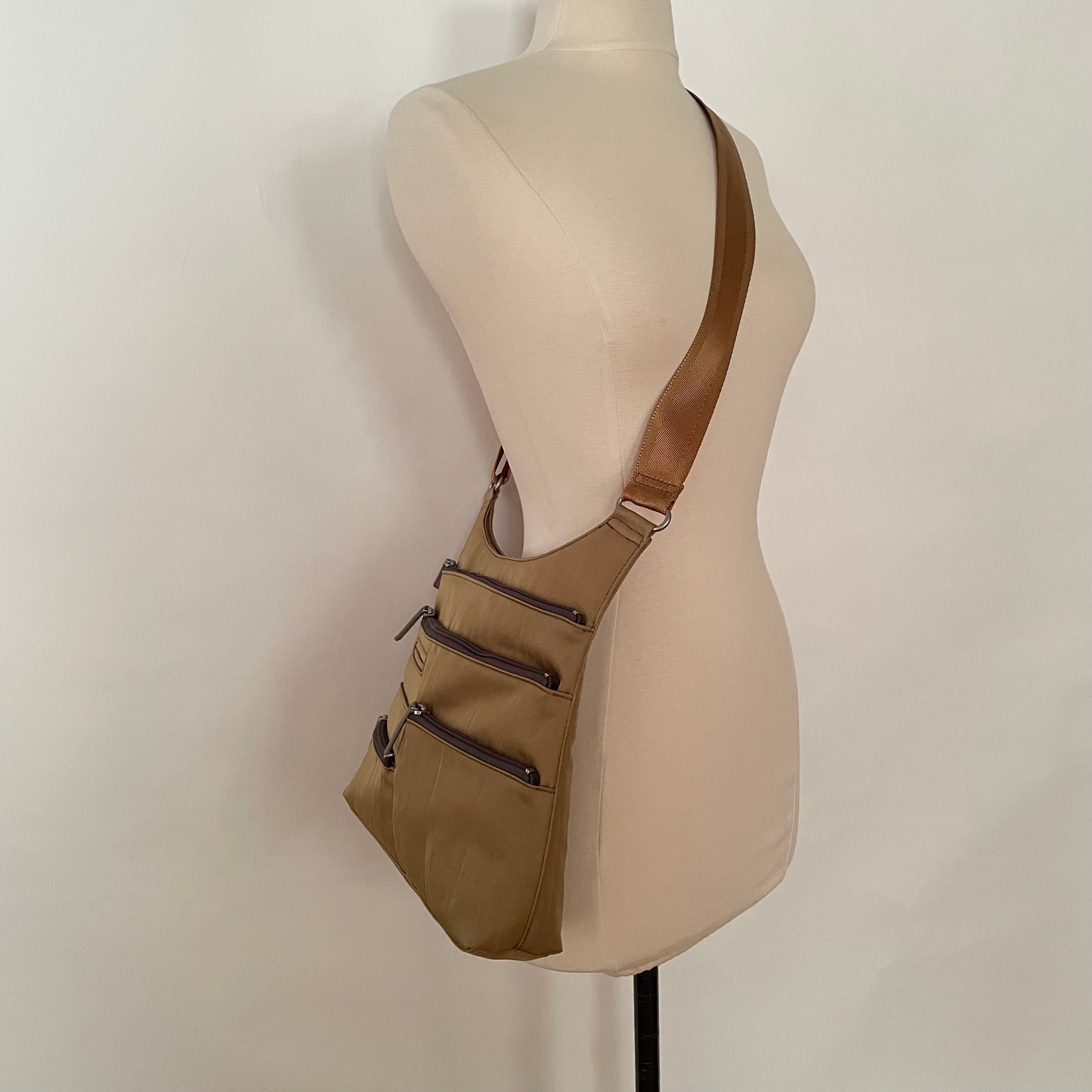 TEELA - Ochre x Charcoal | Multi-Pocket Shoulder Bag | Medium