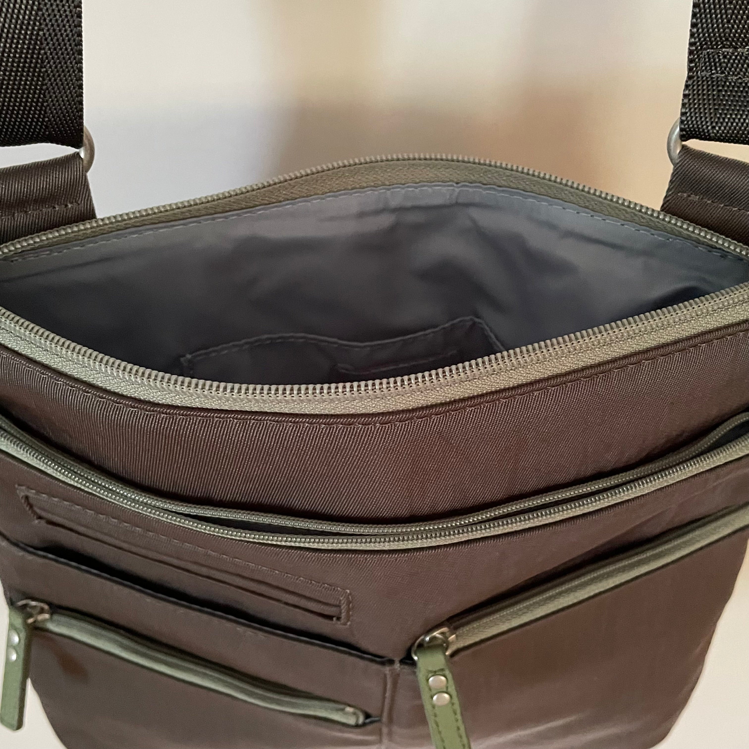 NICO - Grey x Sage | Multi-Pocket Shoulder Bag | Small – Highway