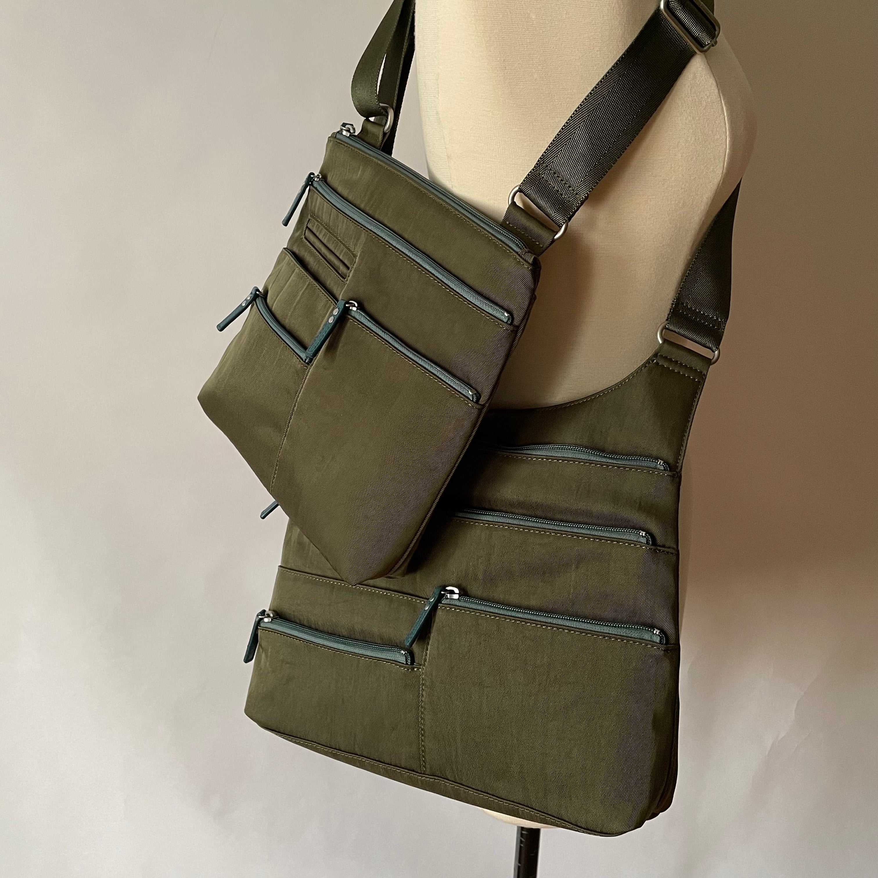 NICO - Willow x Azure | Multi-Pocket Shoulder Bag | Small