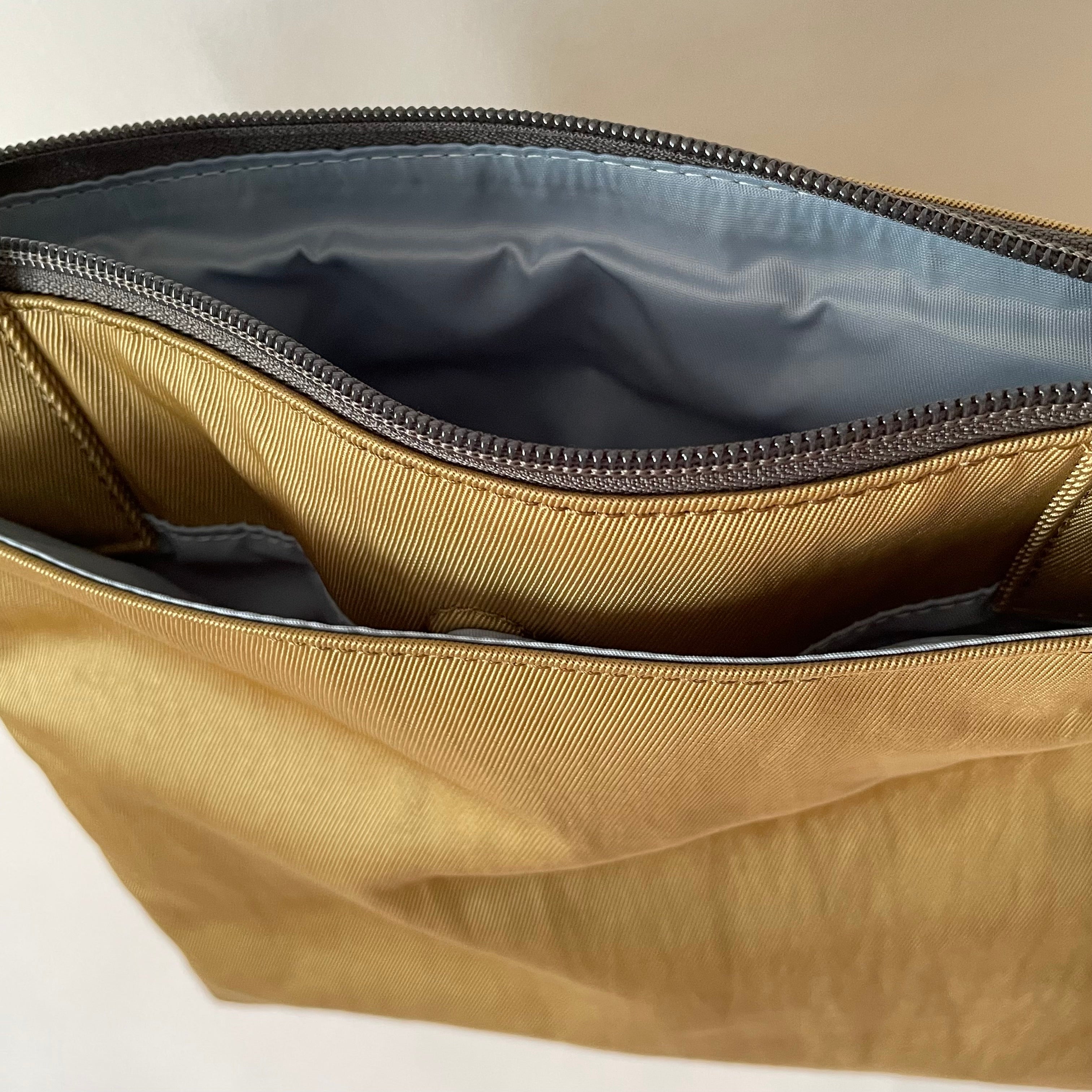 NICO - Ochre x Charcoal | Multi-Pocket Shoulder Bag | Small