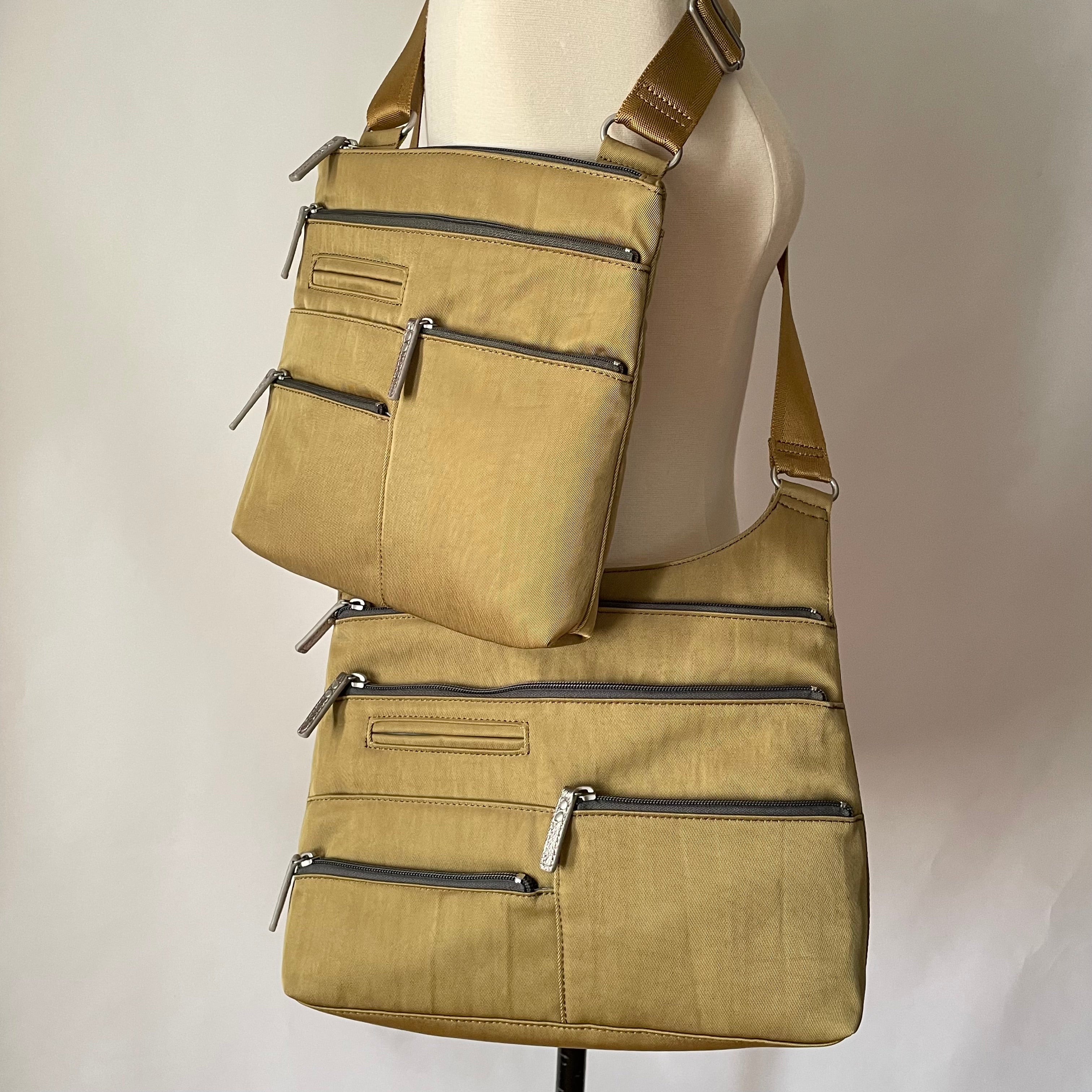NICO - Ochre x Charcoal | Multi-Pocket Shoulder Bag | Small