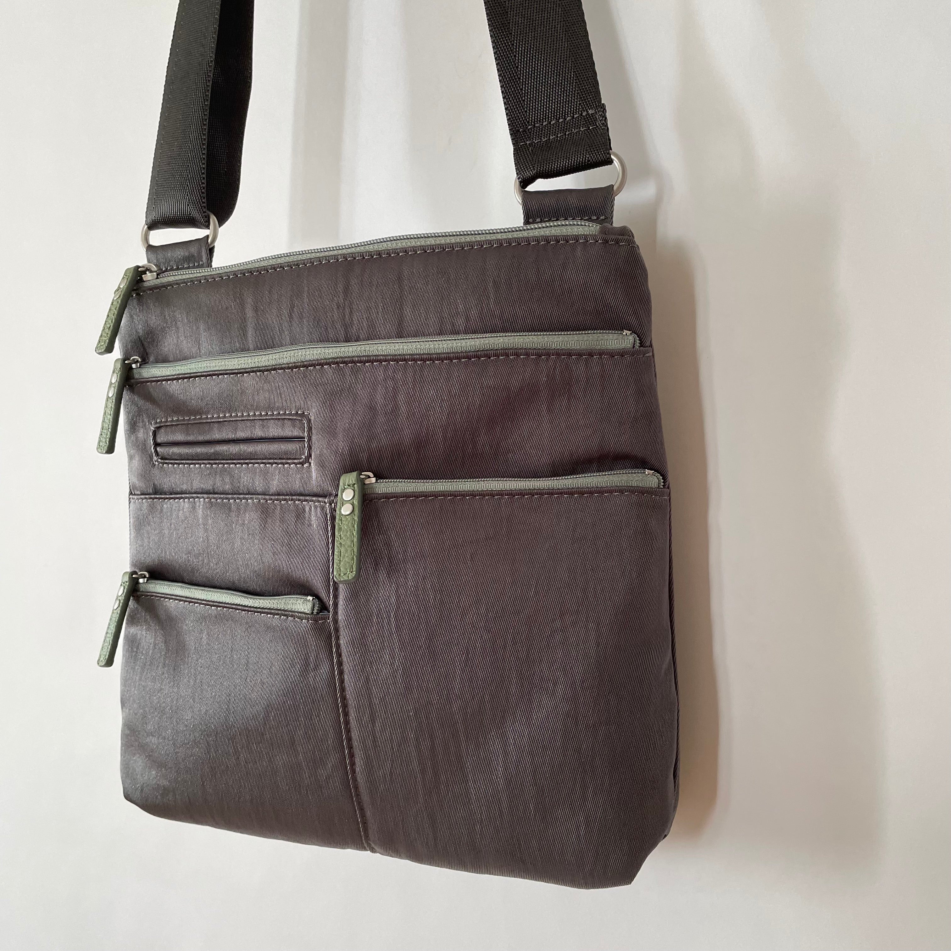NICO - Grey x Sage | Multi-Pocket Shoulder Bag | Small