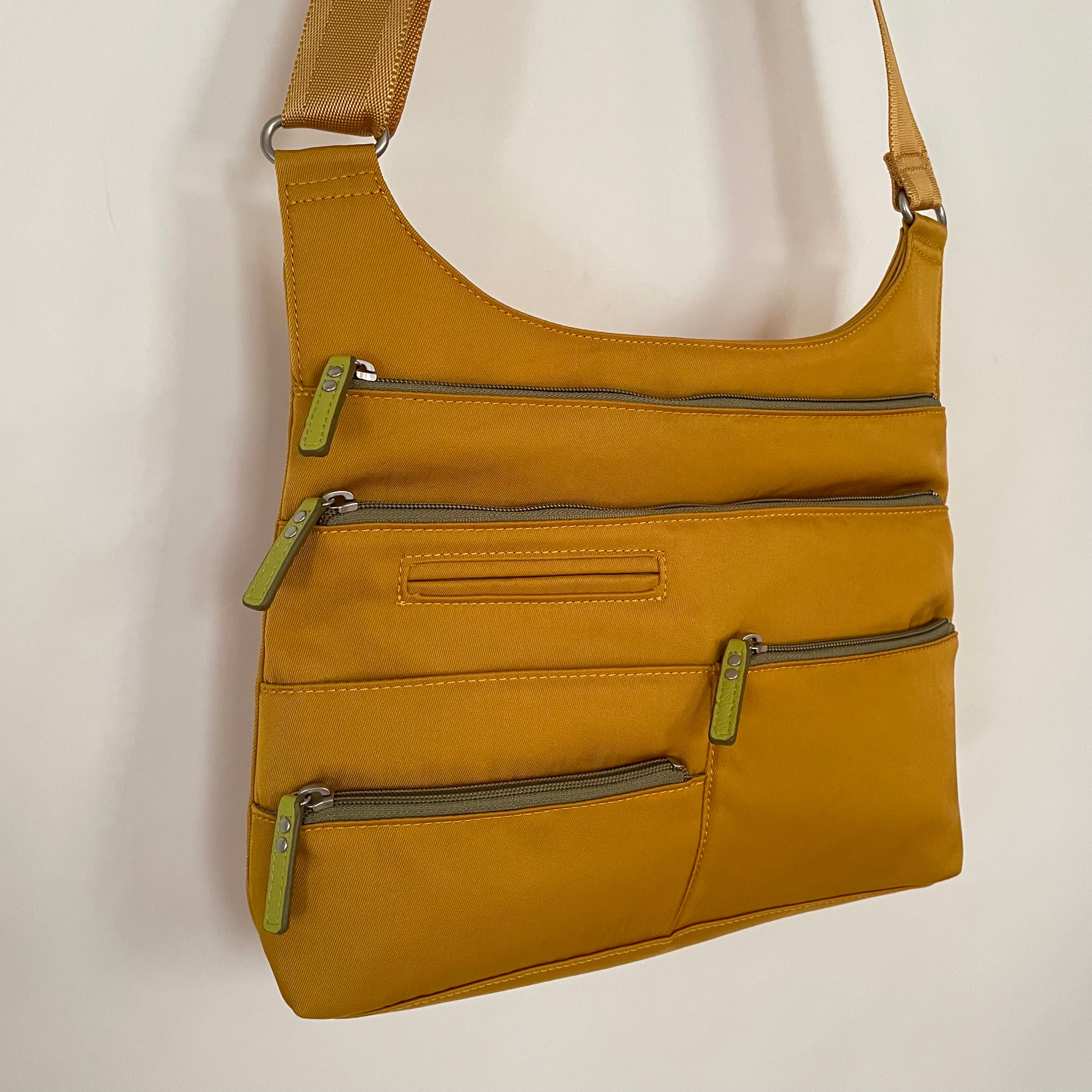 TEELA - Canary x Olive | Multi-Pocket Shoulder Bag | Medium