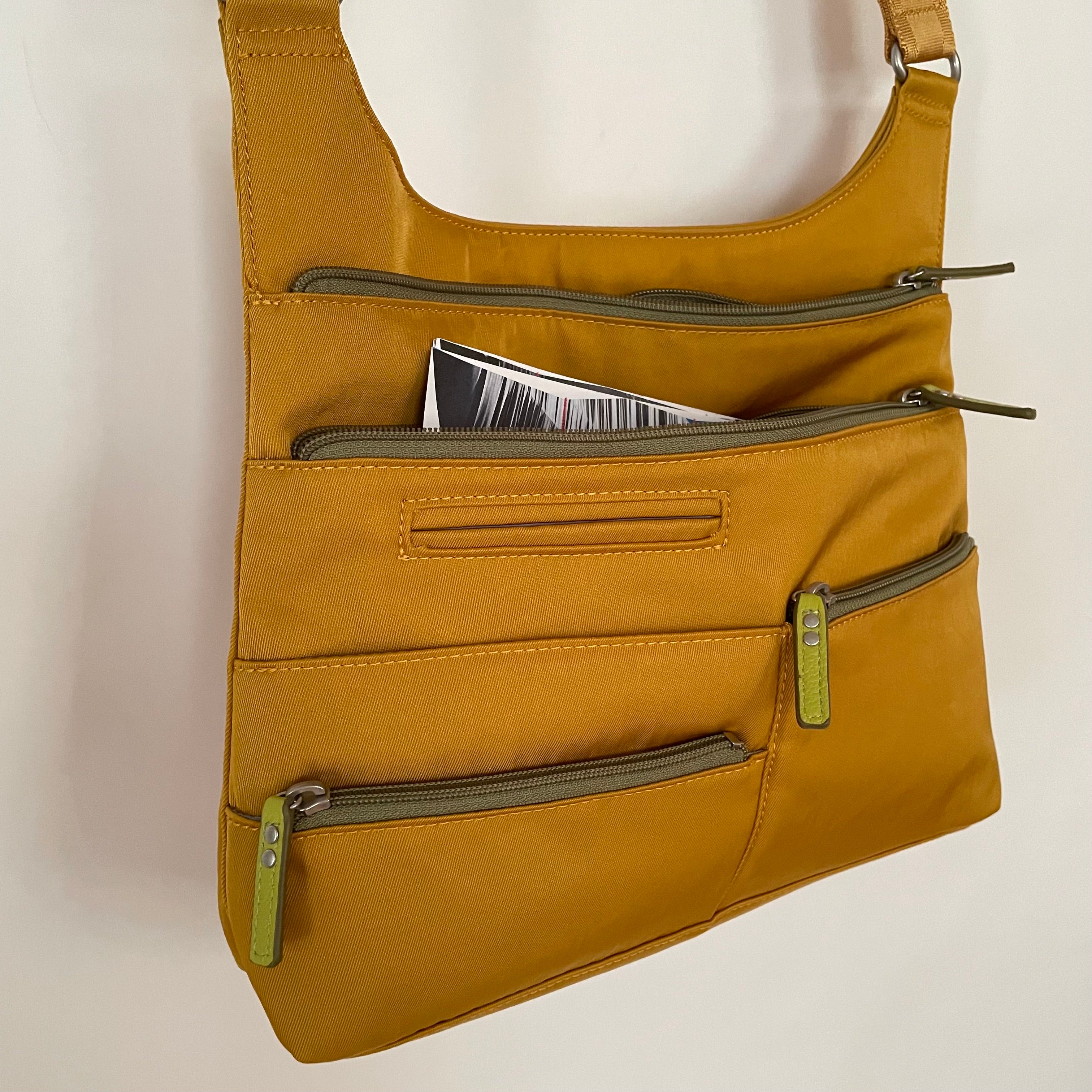 TEELA - Canary x Olive | Multi-Pocket Shoulder Bag | Medium