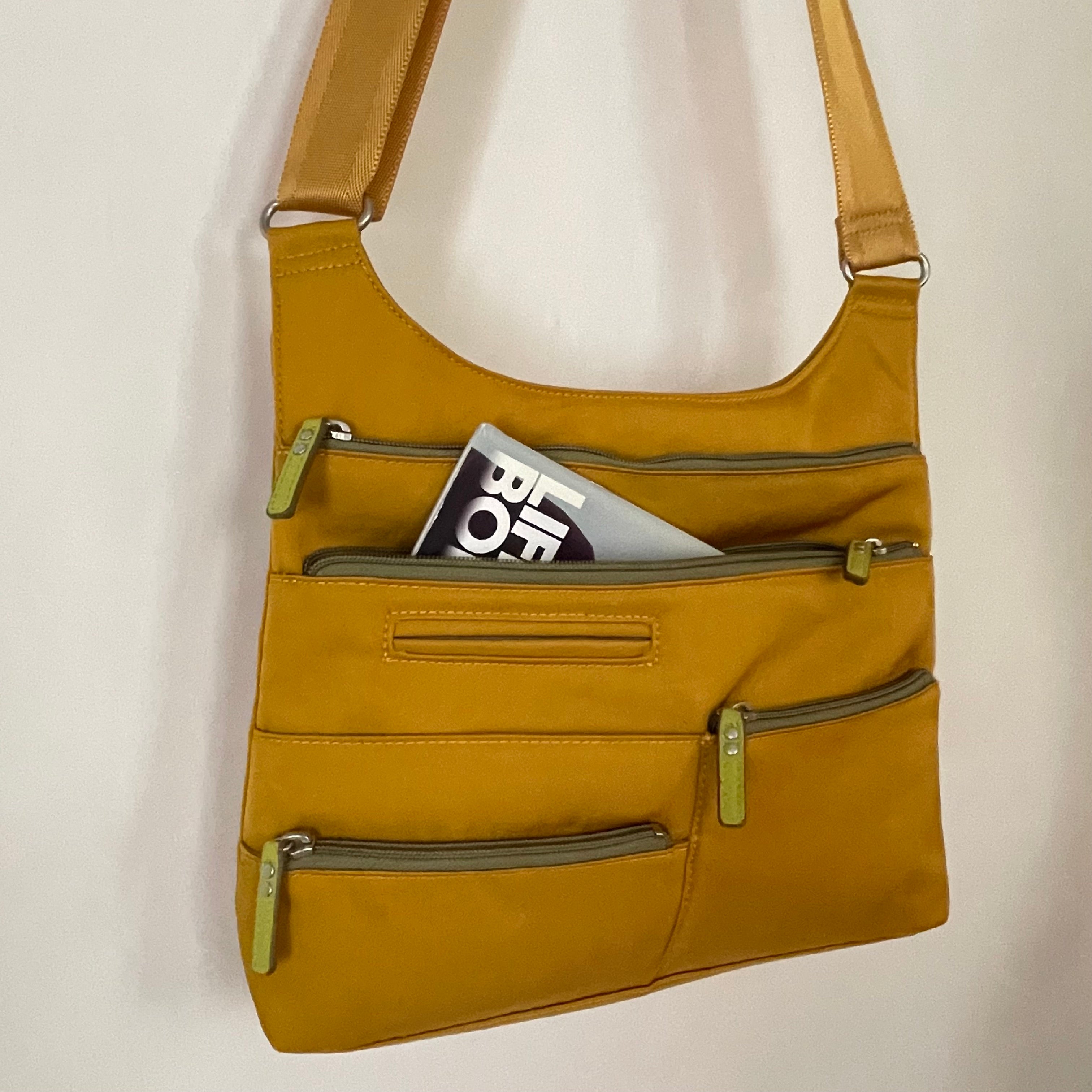 TEELA - Canary x Olive | Multi-Pocket Shoulder Bag | Medium