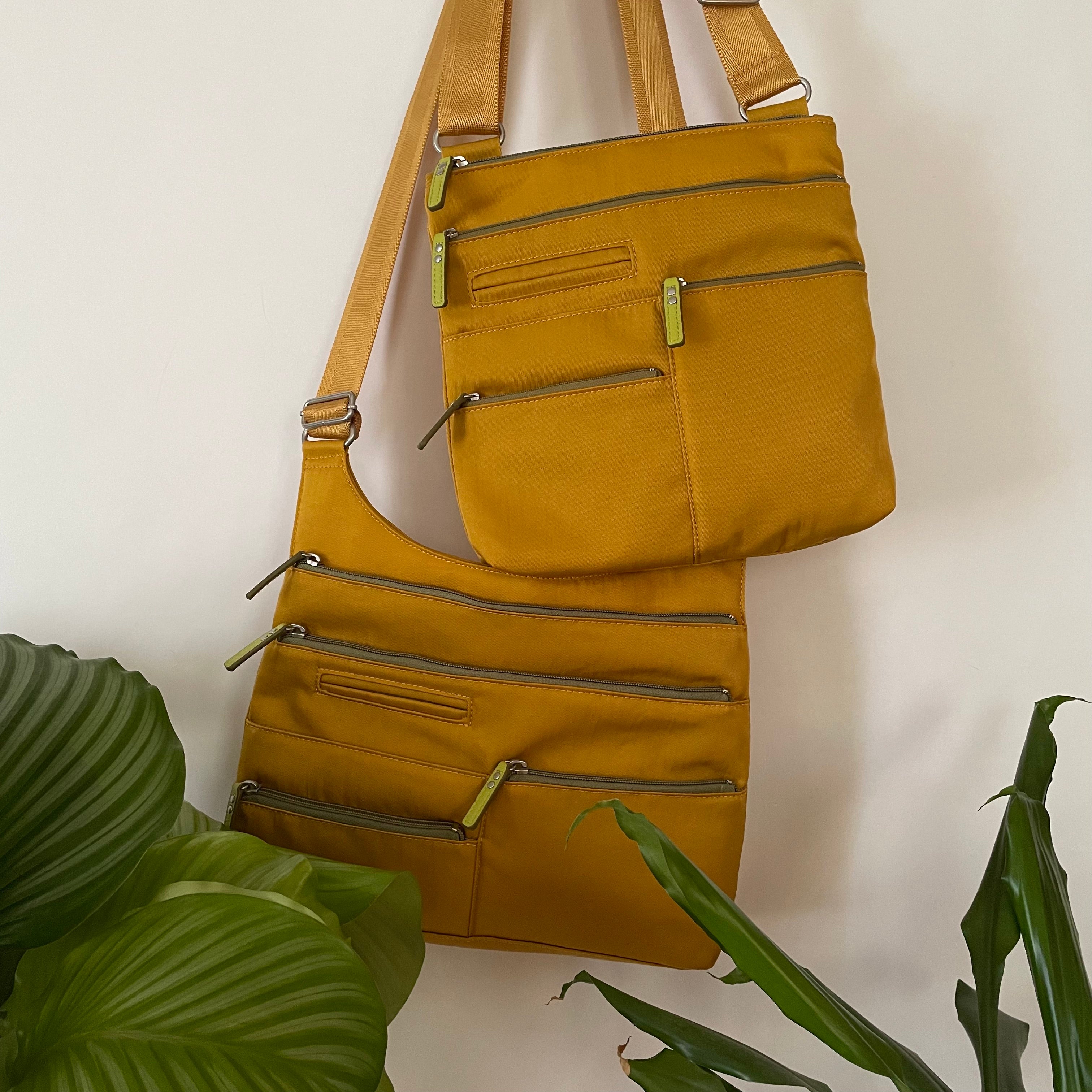 TEELA - Canary x Olive | Multi-Pocket Shoulder Bag | Medium