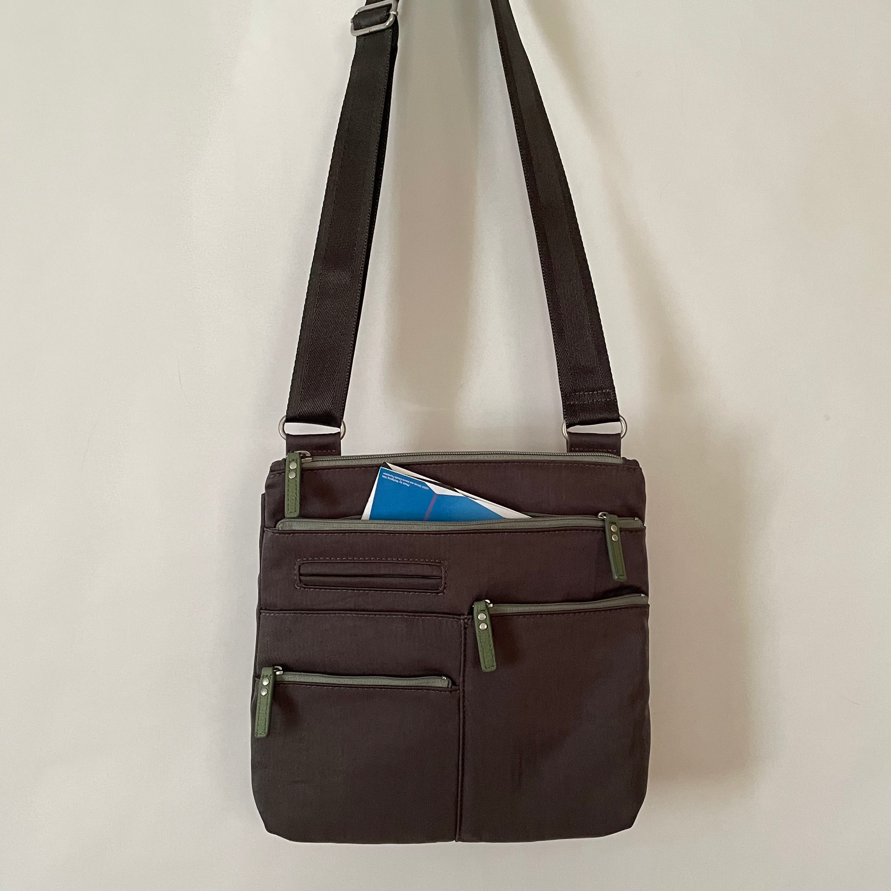 NICO - Grey x Sage | Multi-Pocket Shoulder Bag | Small – Highway