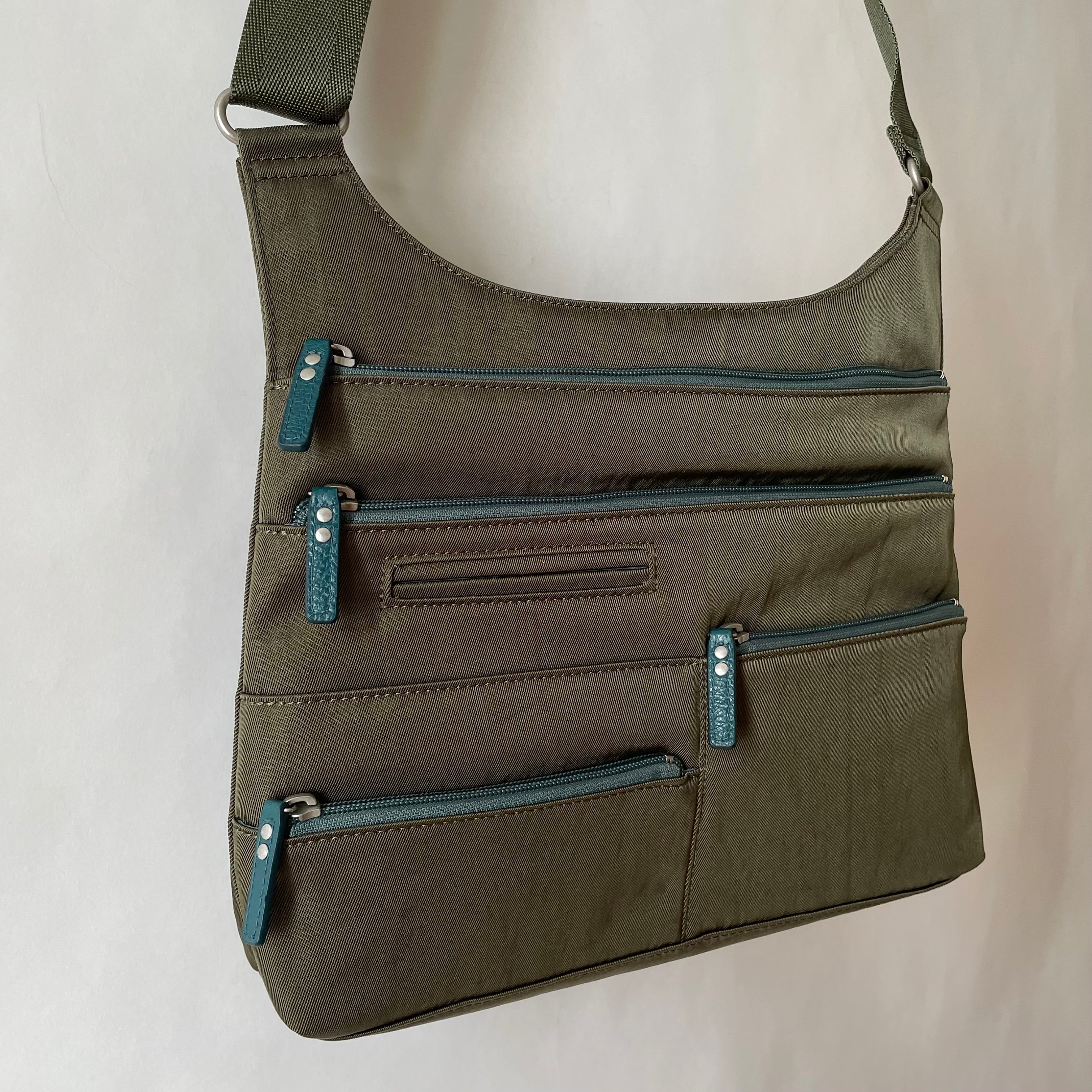 TEELA - Willow x Azure | Multi-Pocket Shoulder Bag | Medium