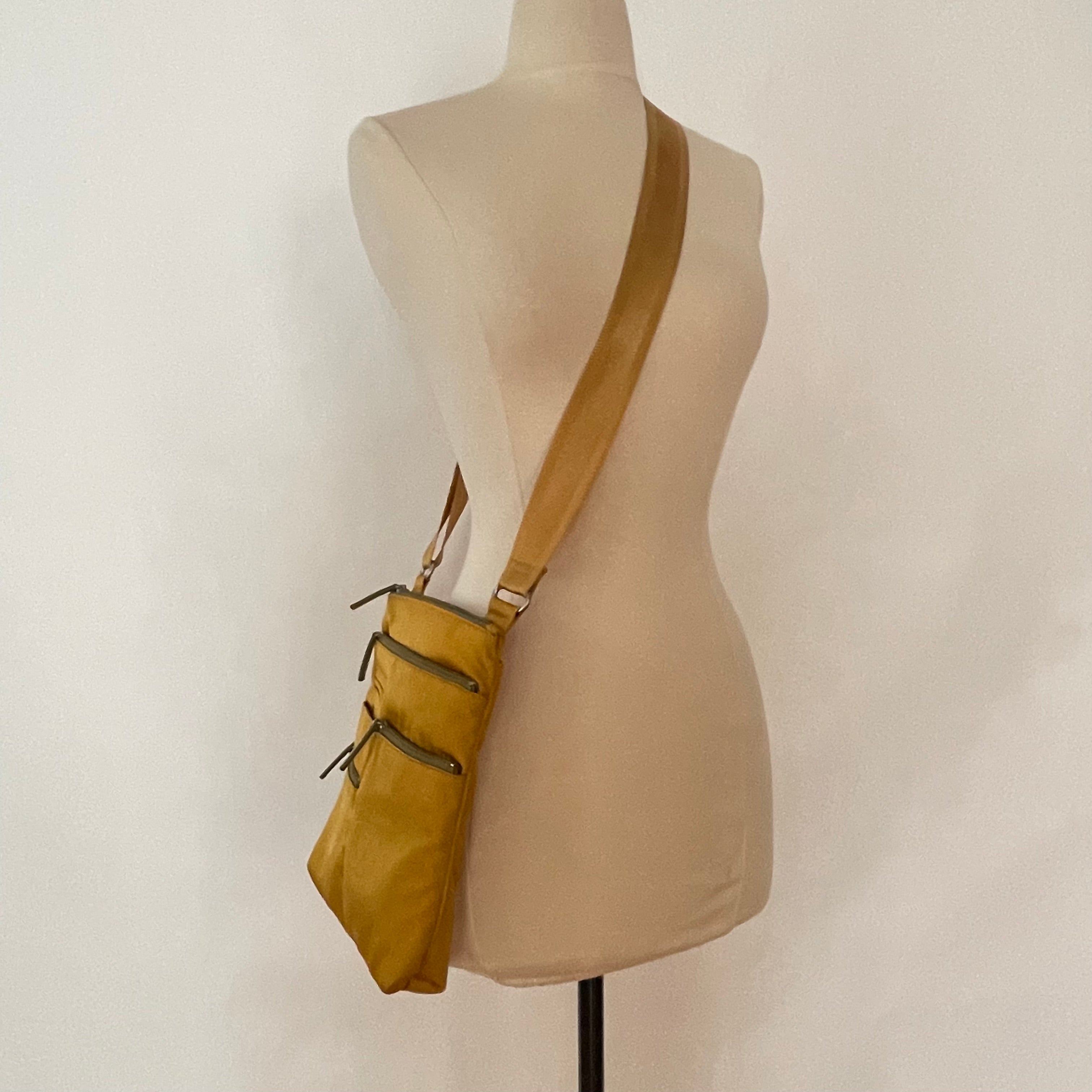 NICO - Canary x Olive | Multi-Pocket Shoulder Bag | Small