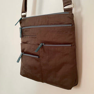 NICO - Sepia x Azure | Multi-Pocket Shoulder Bag | Small