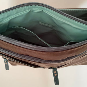 NICO - Sepia x Azure | Multi-Pocket Shoulder Bag | Small
