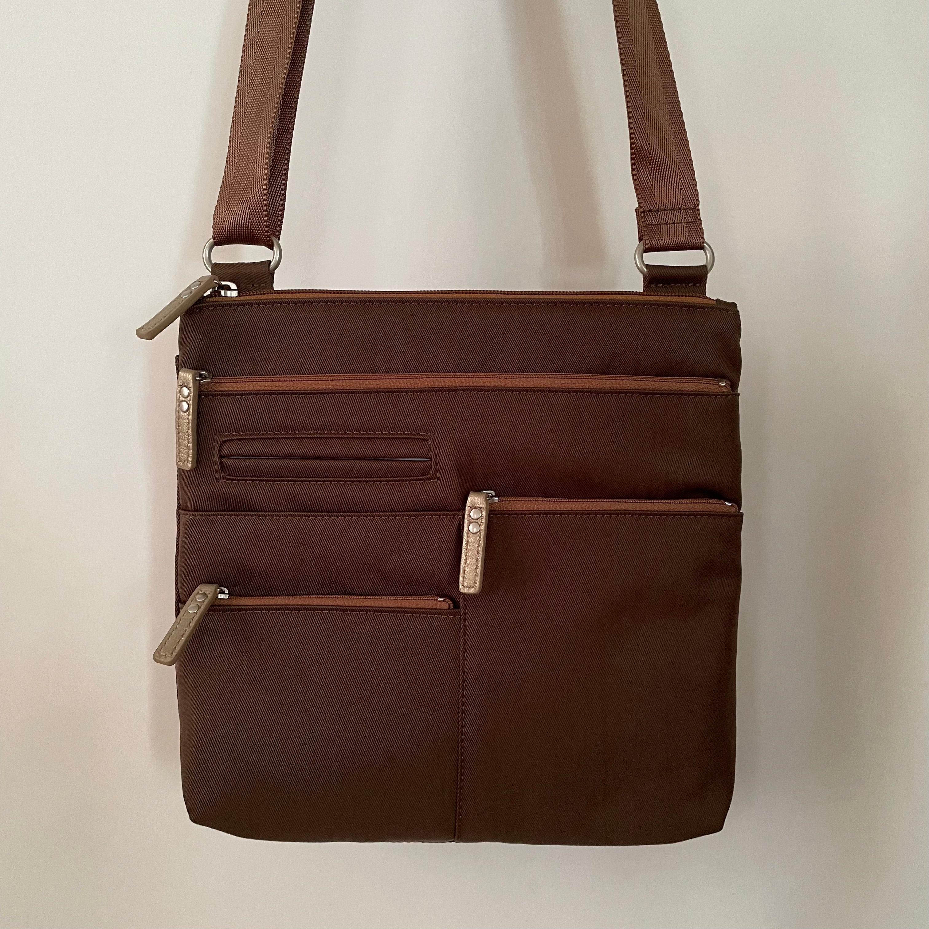 NICO - Mocha x Bronze | Multi-Pocket Shoulder Bag | Small