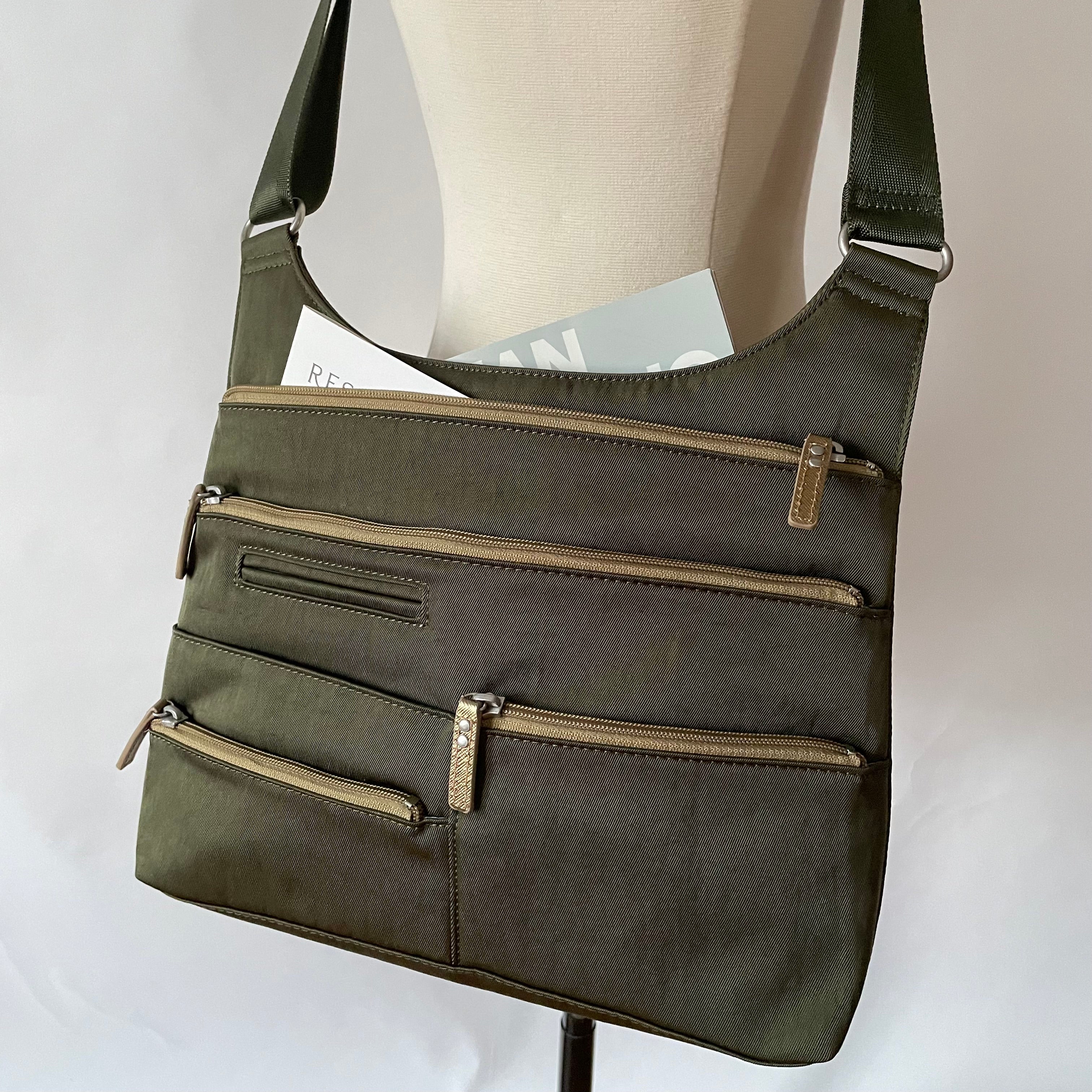 TEELA - Willow x Gold | Multi-Pocket Shoulder Bag | Medium