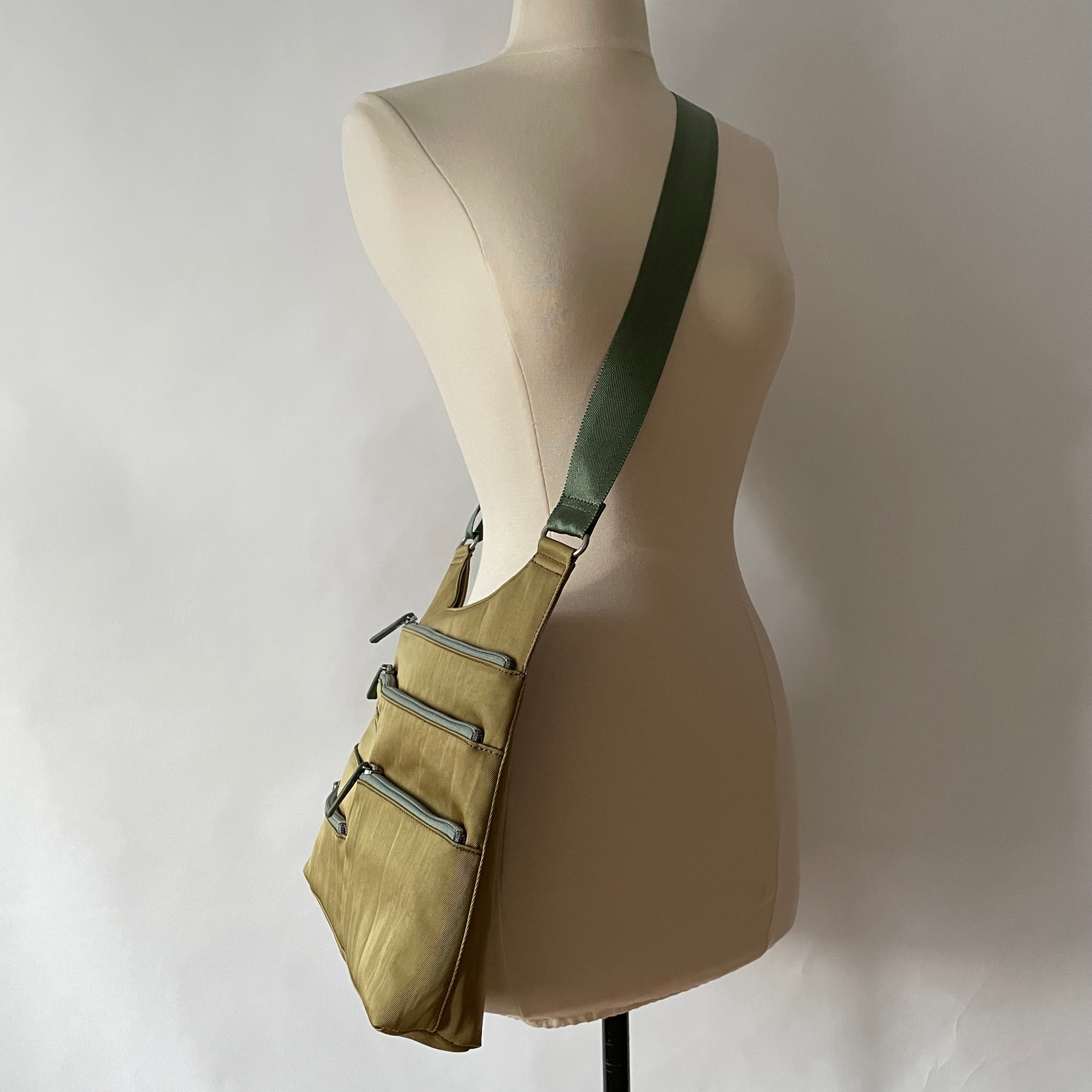 TEELA - Ochre x Grass | Multi-Pocket Shoulder Bag | Medium