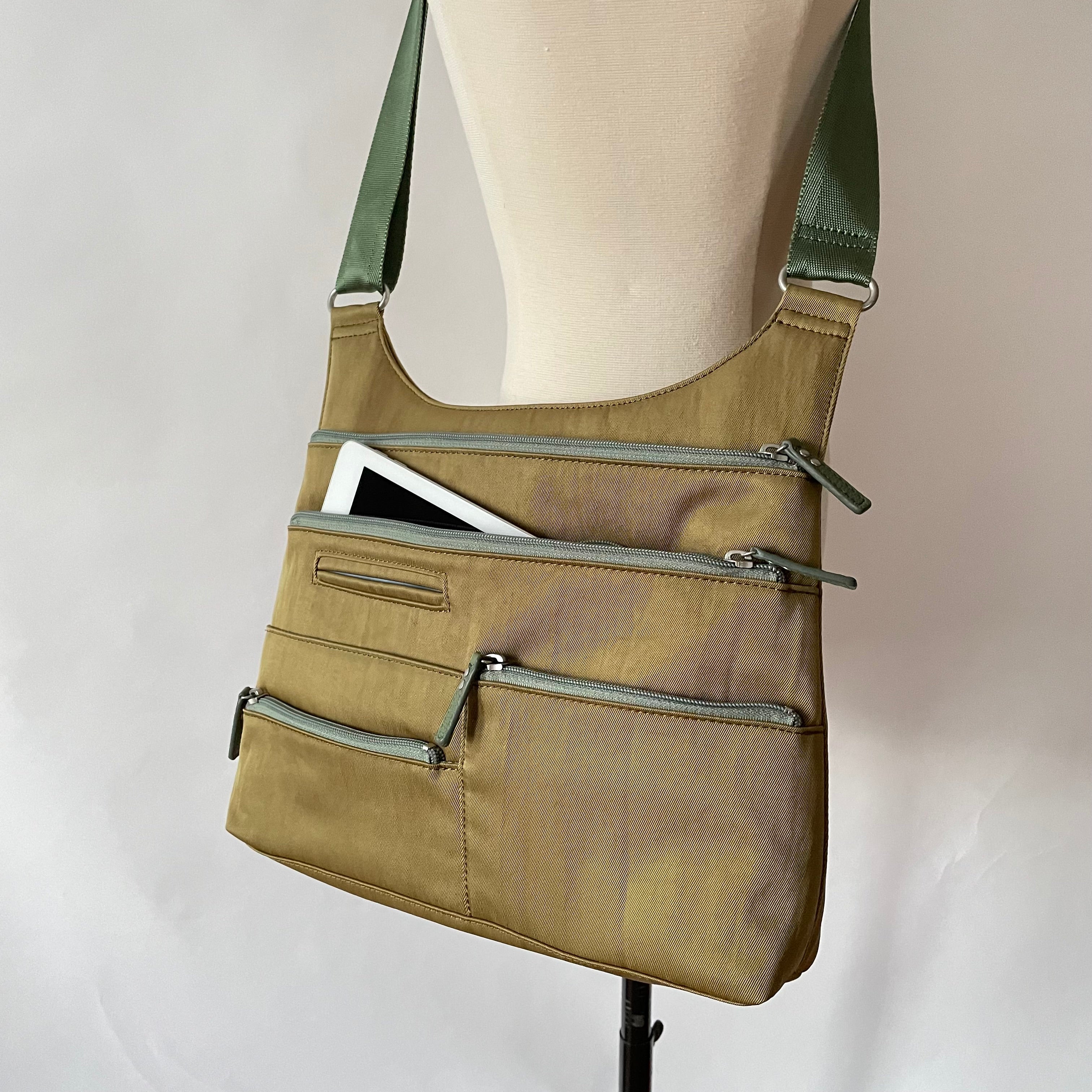 TEELA - Ochre x Grass | Multi-Pocket Shoulder Bag | Medium