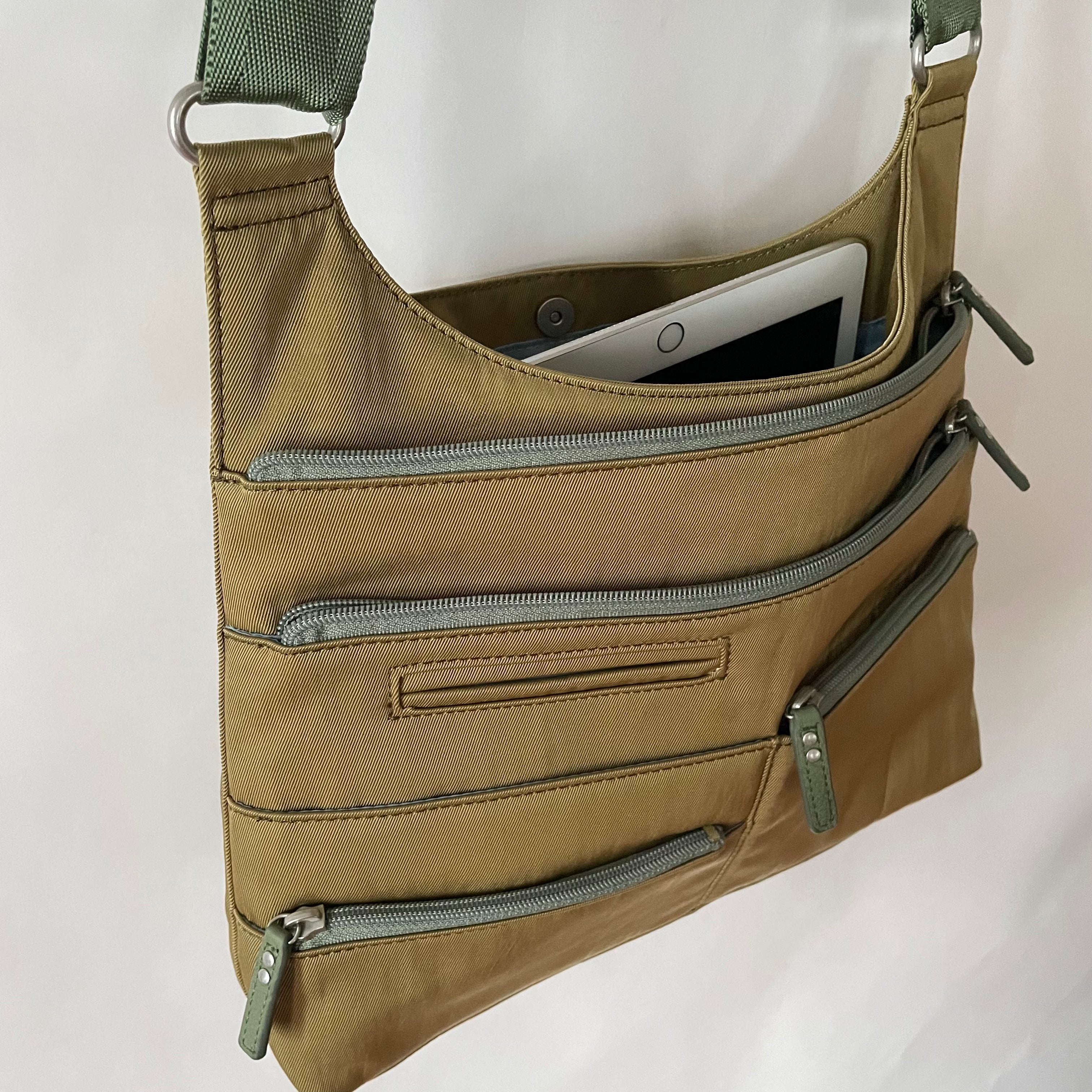 TEELA - Ochre x Grass | Multi-Pocket Shoulder Bag | Medium