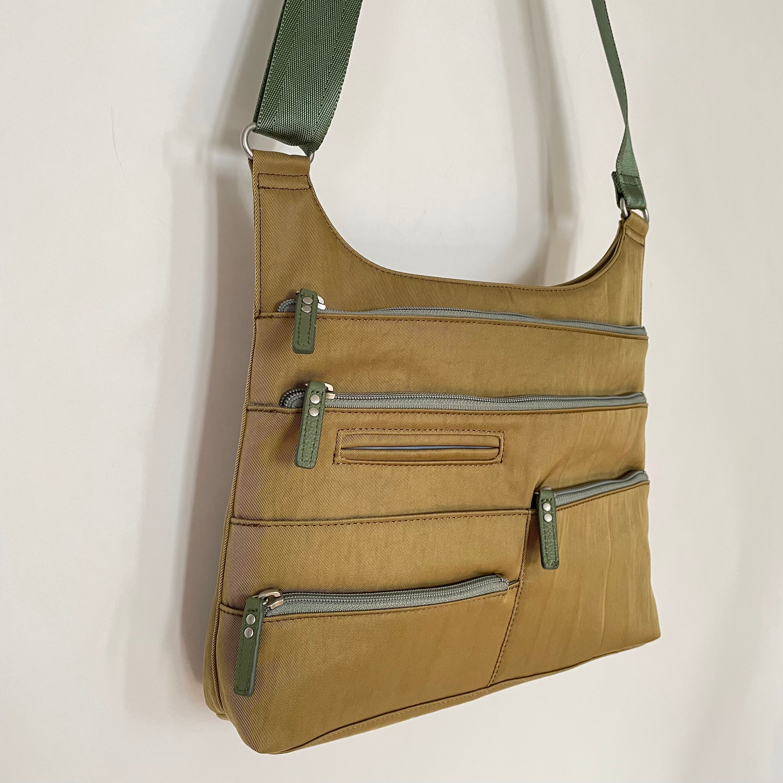 TEELA - Ochre x Grass | Multi-Pocket Shoulder Bag | Medium