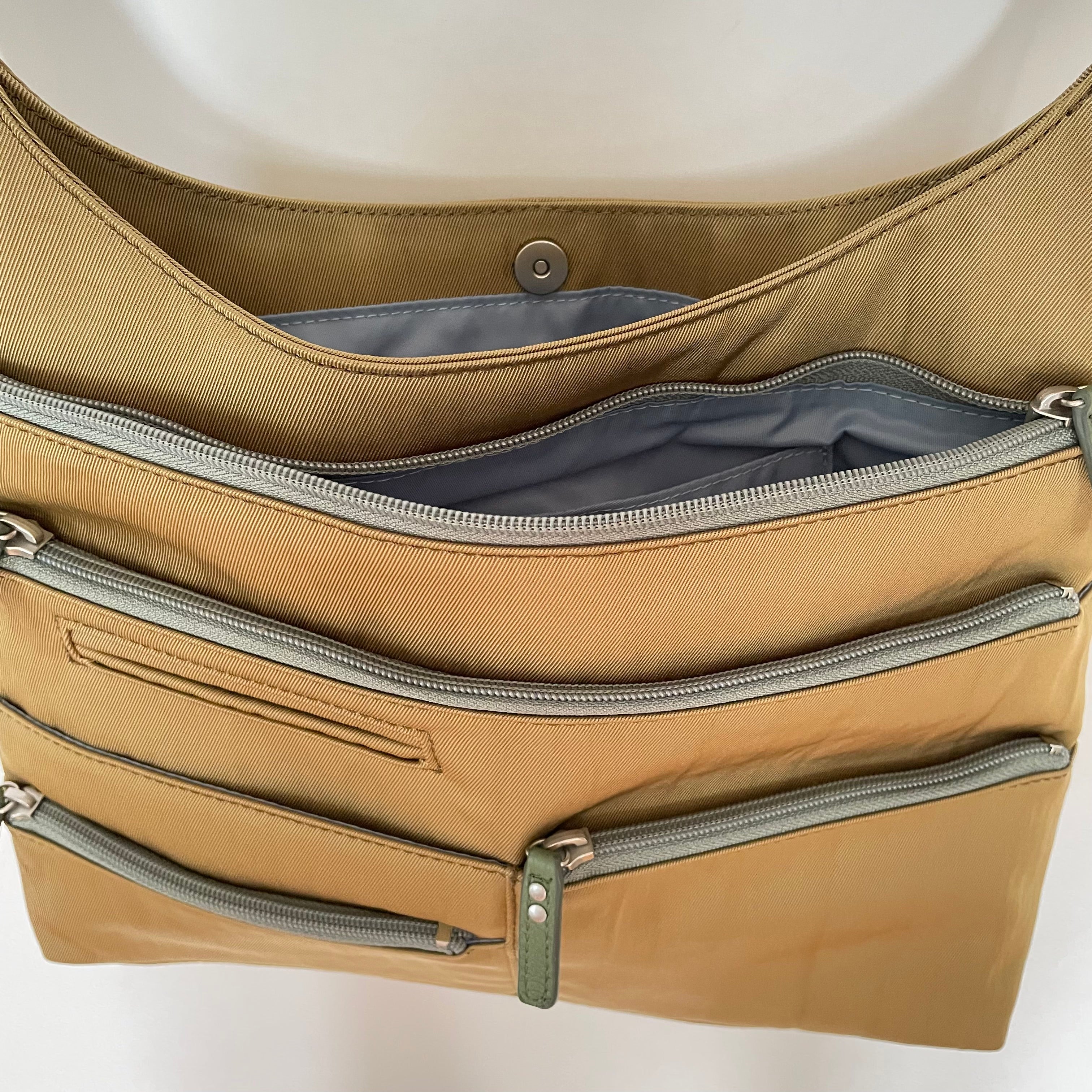 TEELA - Ochre x Grass | Multi-Pocket Shoulder Bag | Medium