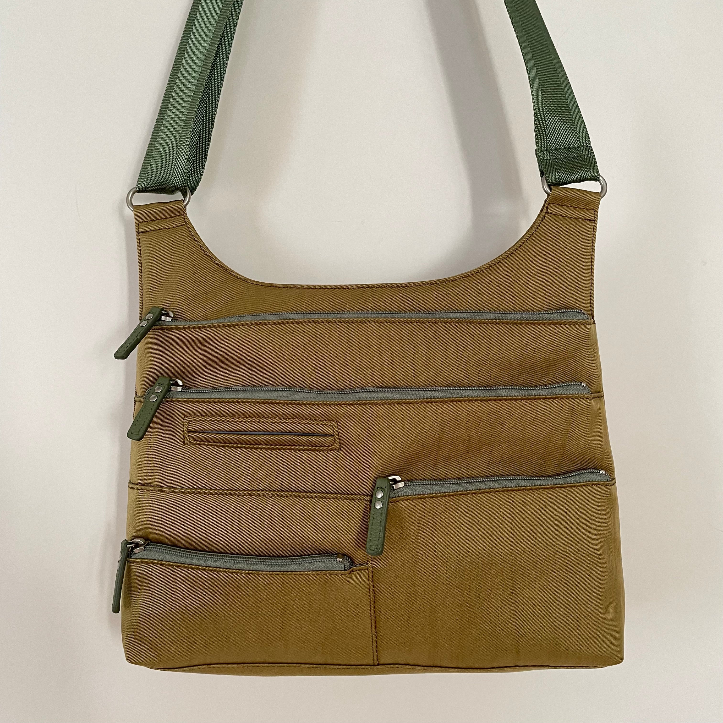 TEELA - Ochre x Grass | Multi-Pocket Shoulder Bag | Medium