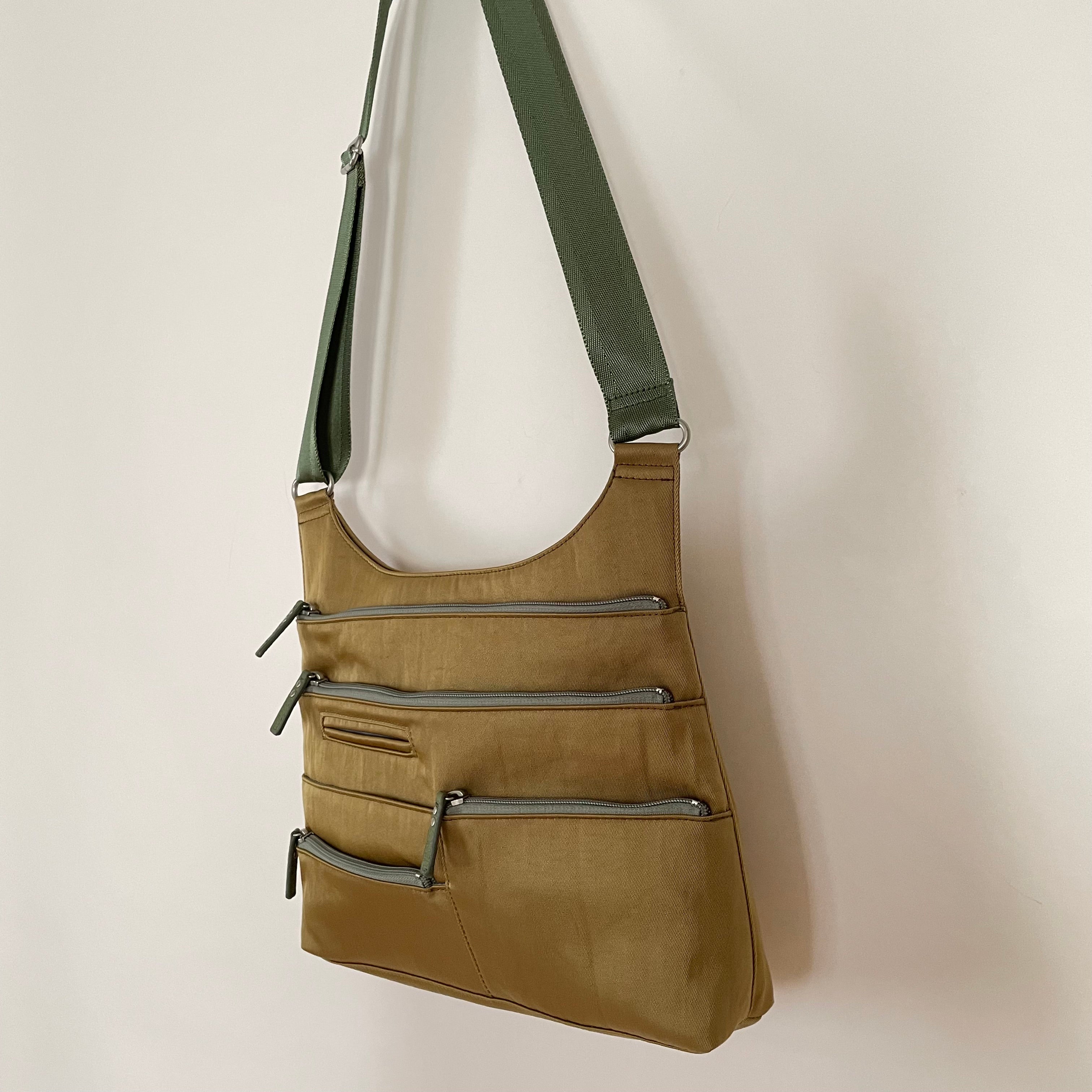 TEELA - Ochre x Grass | Multi-Pocket Shoulder Bag | Medium