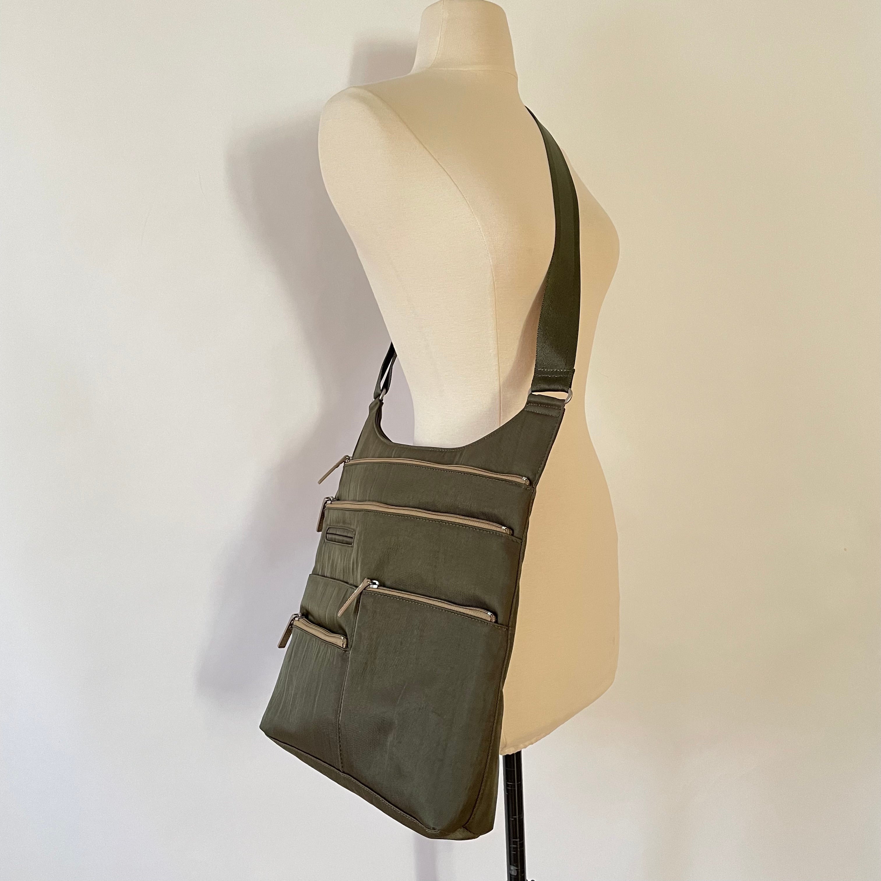 LUCY - Willow x Gold | Multi-Pocket Shoulder Bag | Large