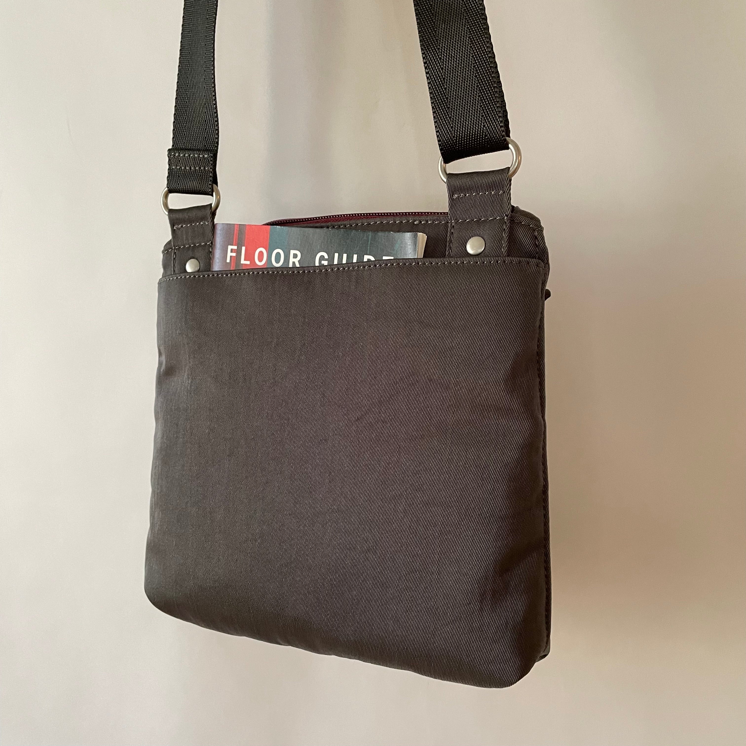 PETE - Grey x Maroon | Multi-Pocket Shoulder Bag | Mini