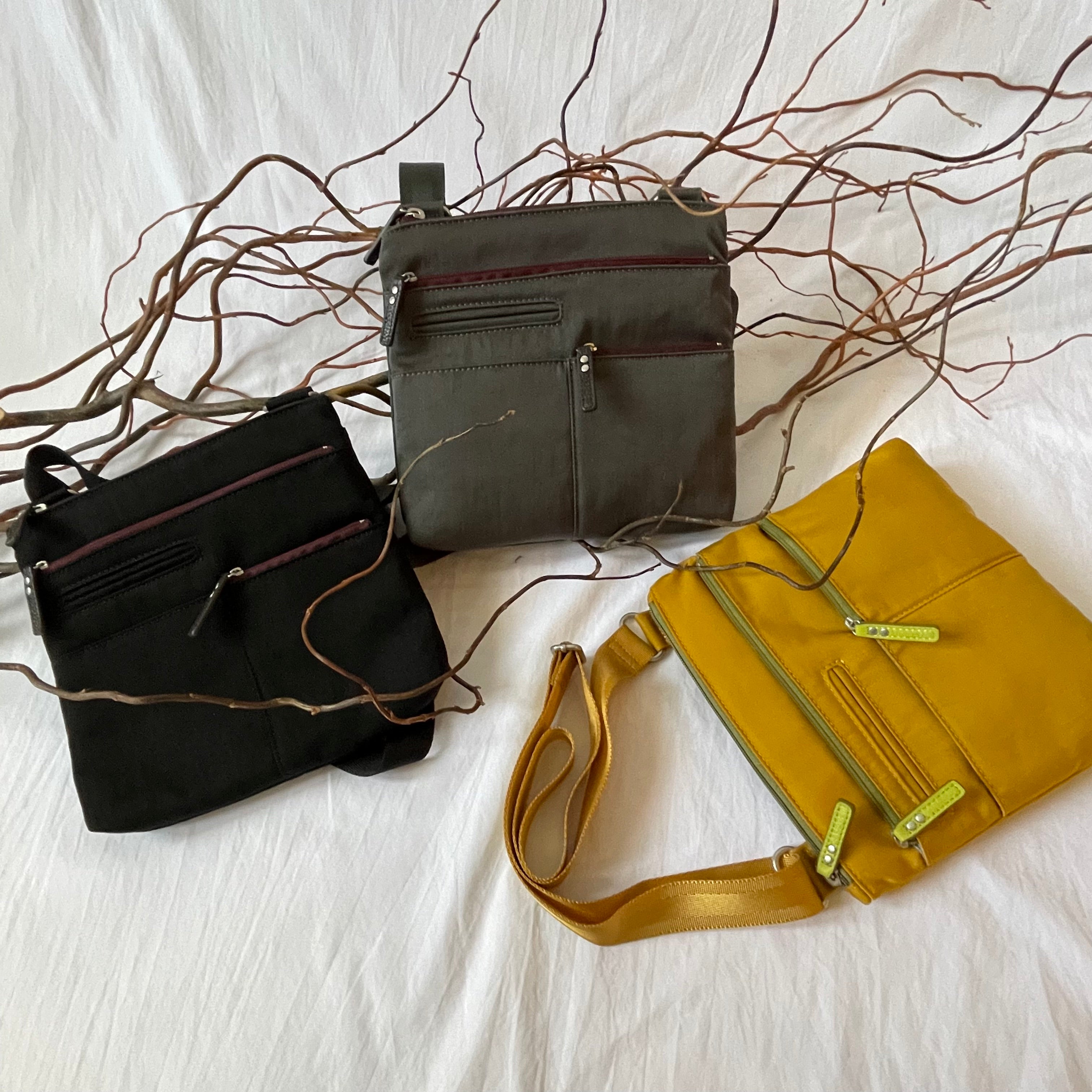 PETE - Canary x Olive | Multi-Pocket Shoulder Bag | Mini