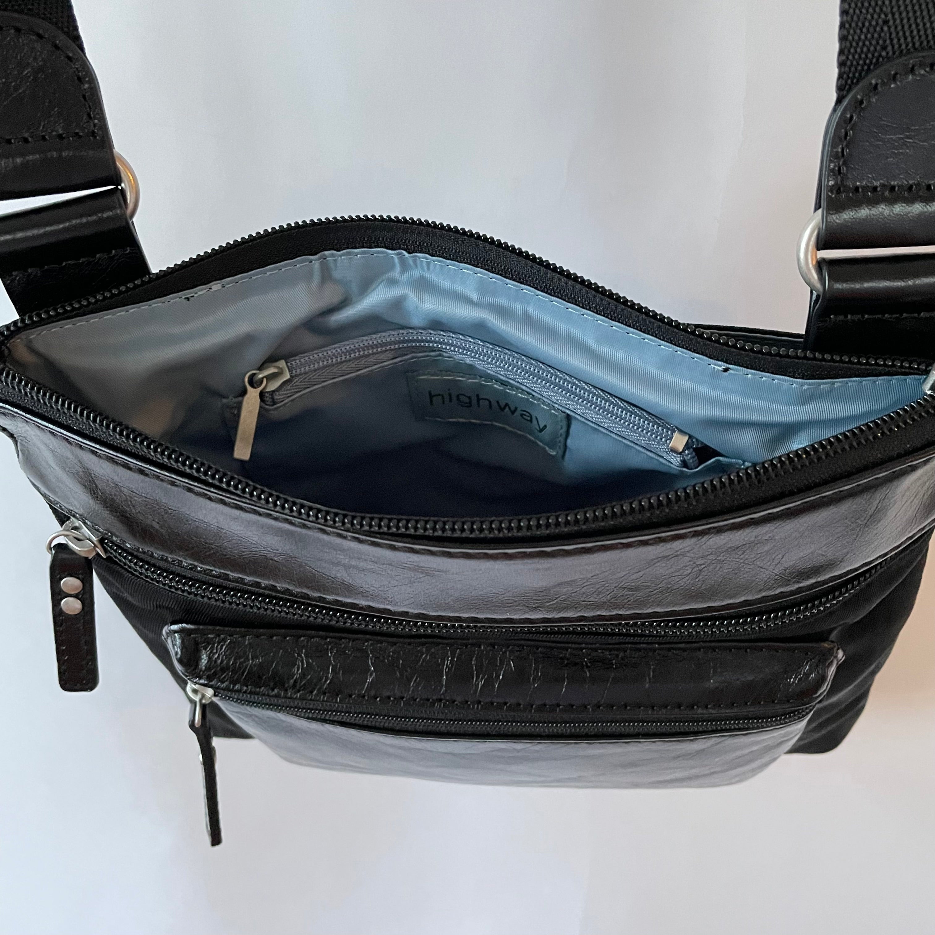 KIKI - Mini Leather & Nylon Mix Bag | Black – Highway