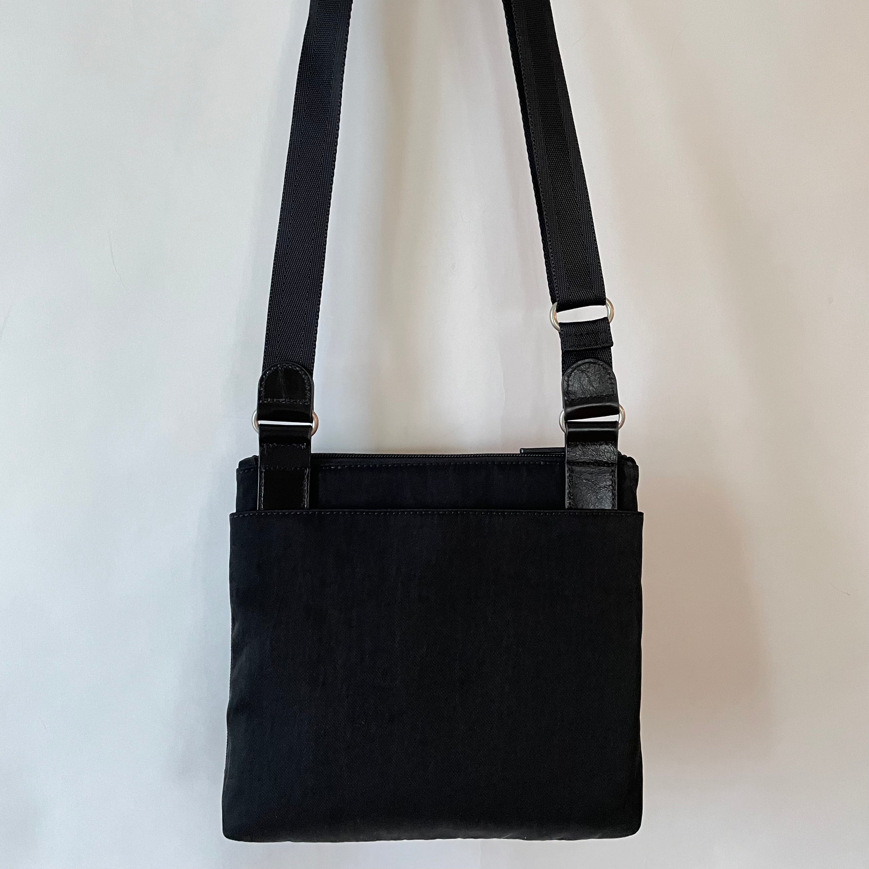 KIKI - Mini Leather & Nylon Mix Bag | Black