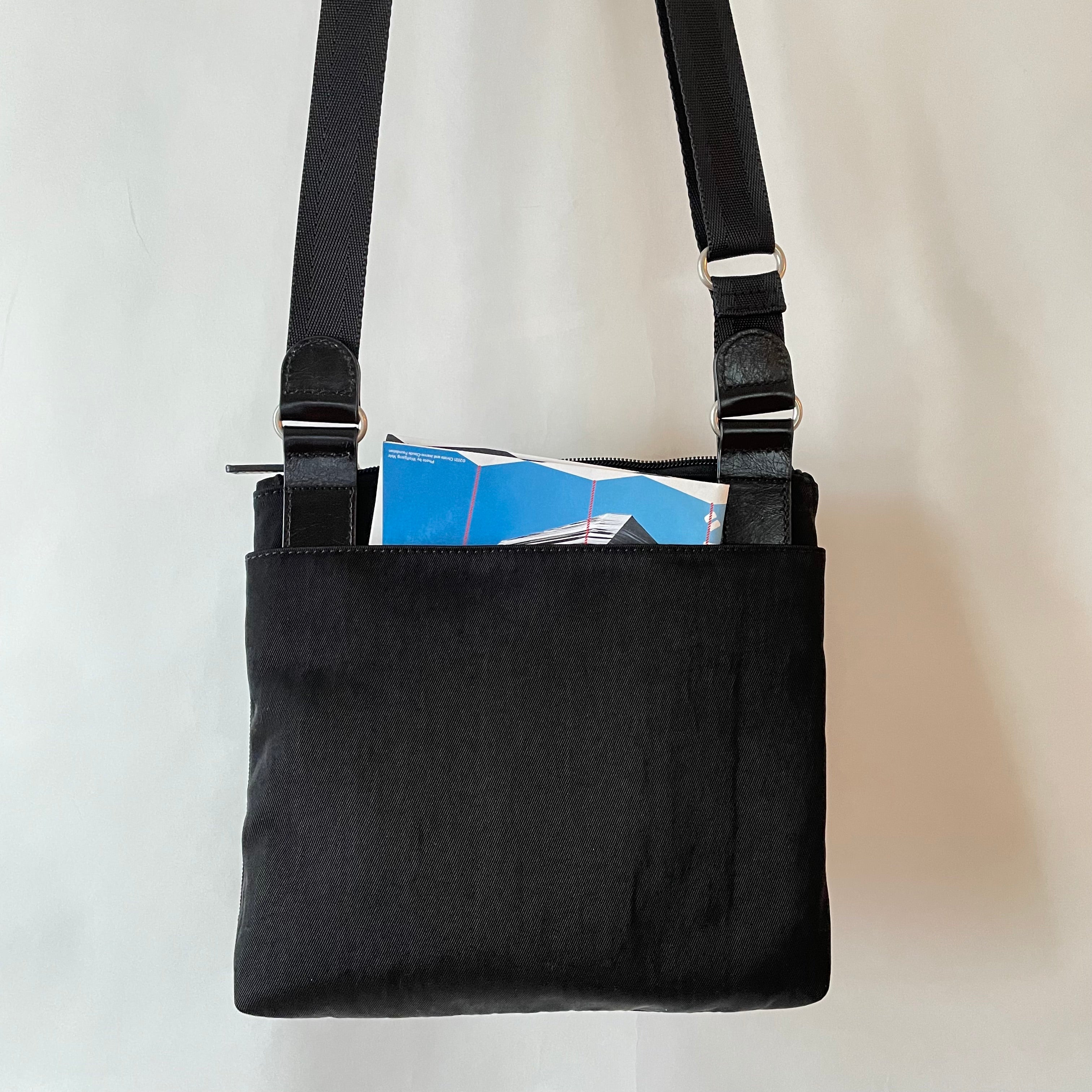 KIKI - Mini Leather & Nylon Mix Bag | Black
