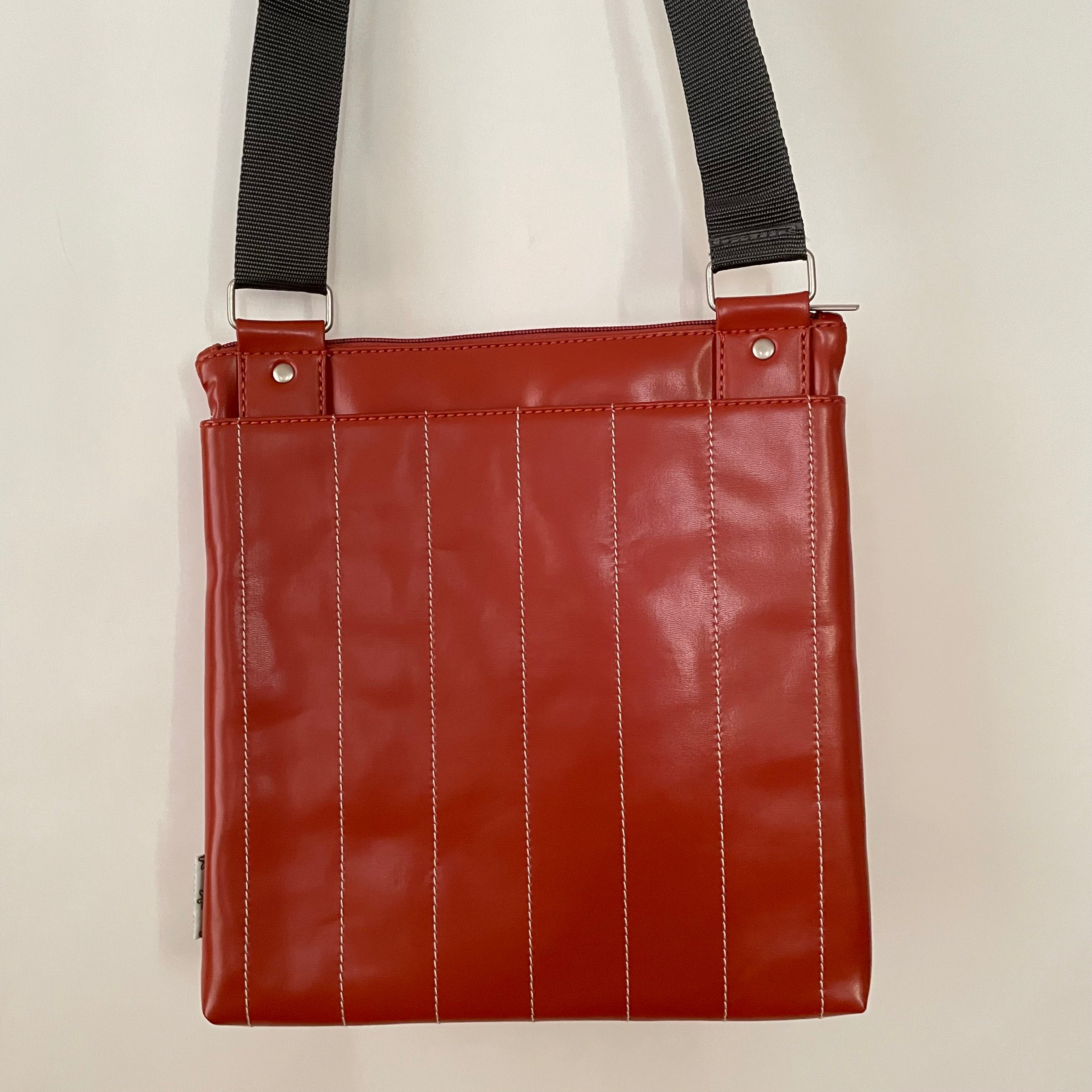 Premium Collection | Small Faux Leather Bag with Robot Stitch Accent | Terracotta