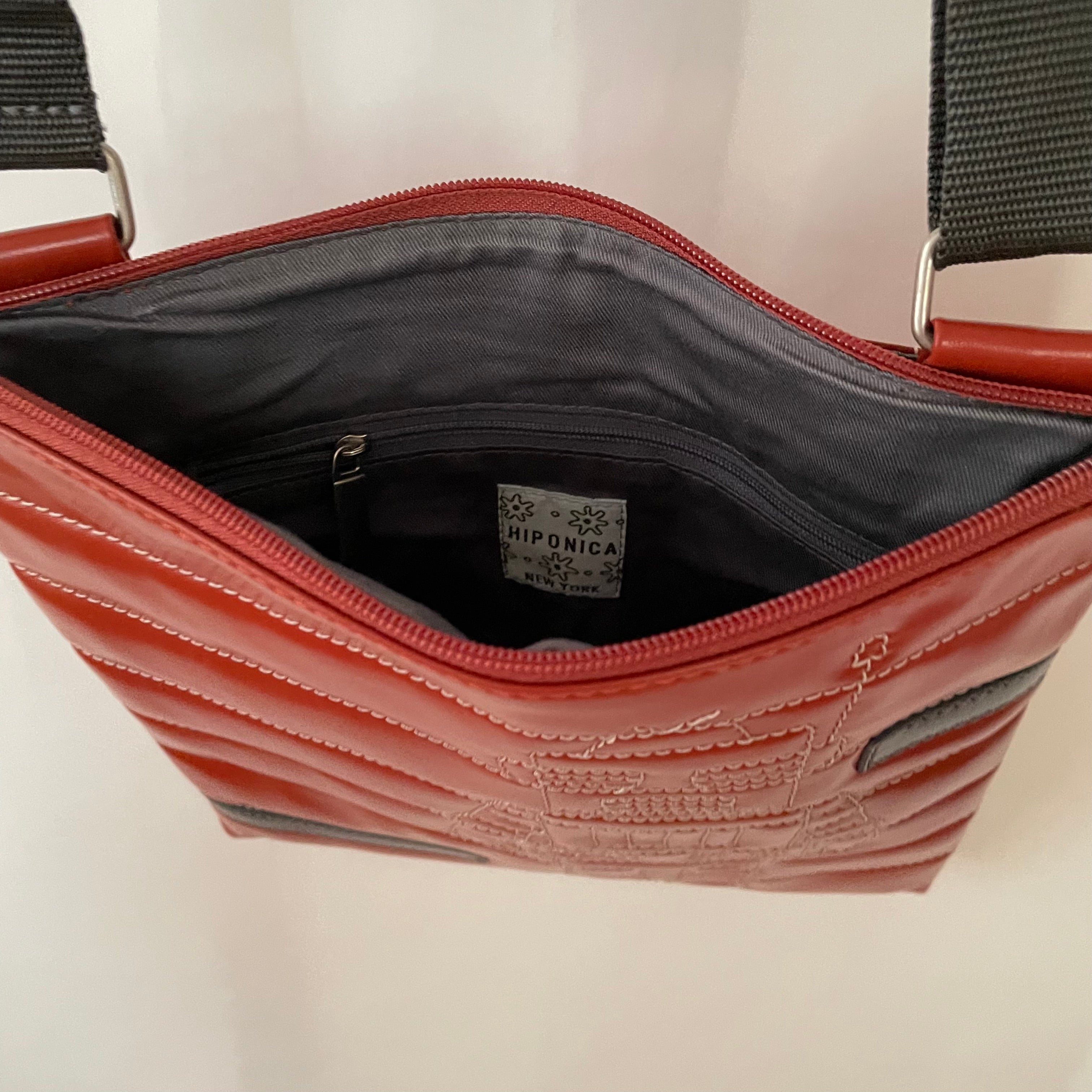 Premium Collection | Small Faux Leather Bag with Robot Stitch Accent | Terracotta