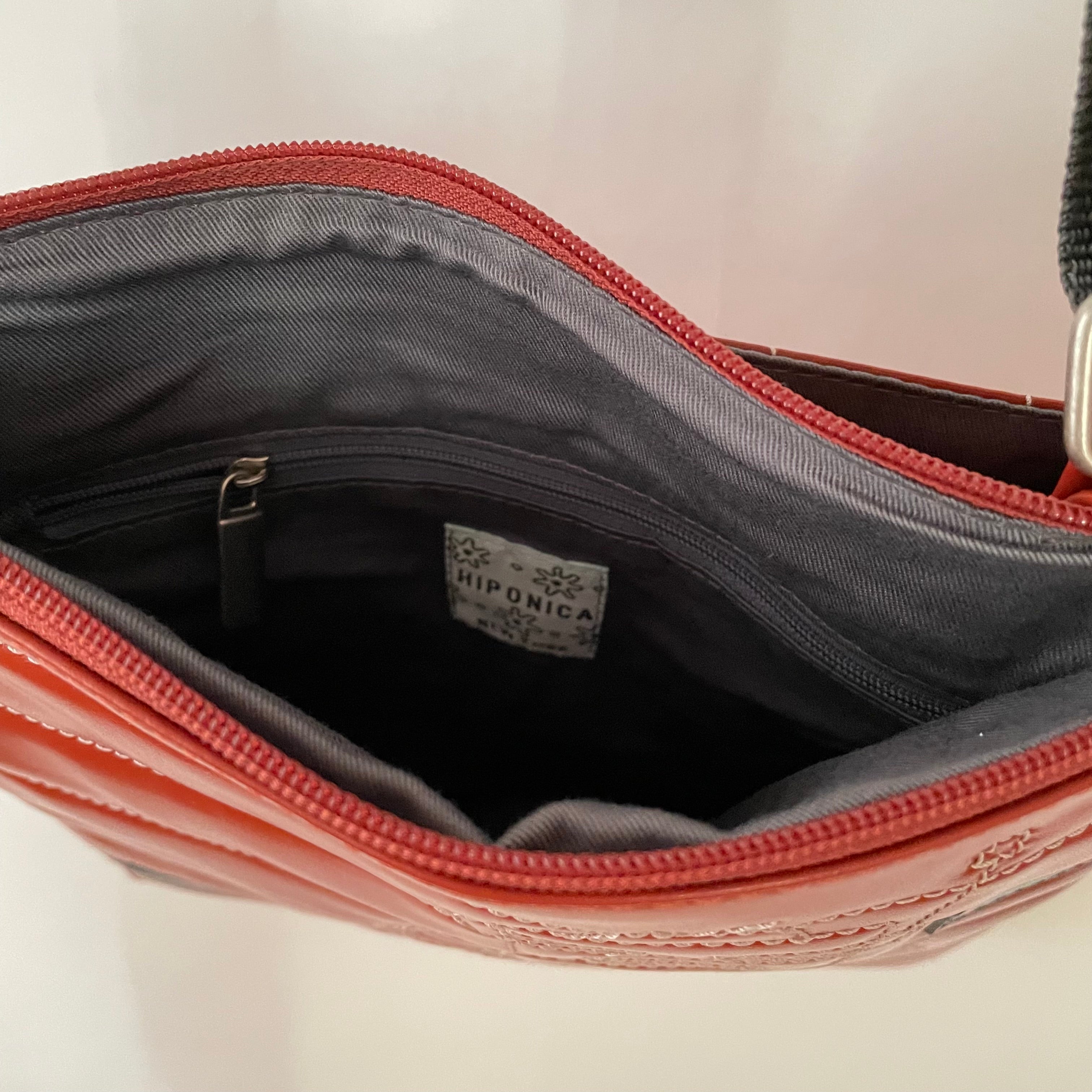 Premium Collection | Small Faux Leather Bag with Robot Stitch Accent | Terracotta