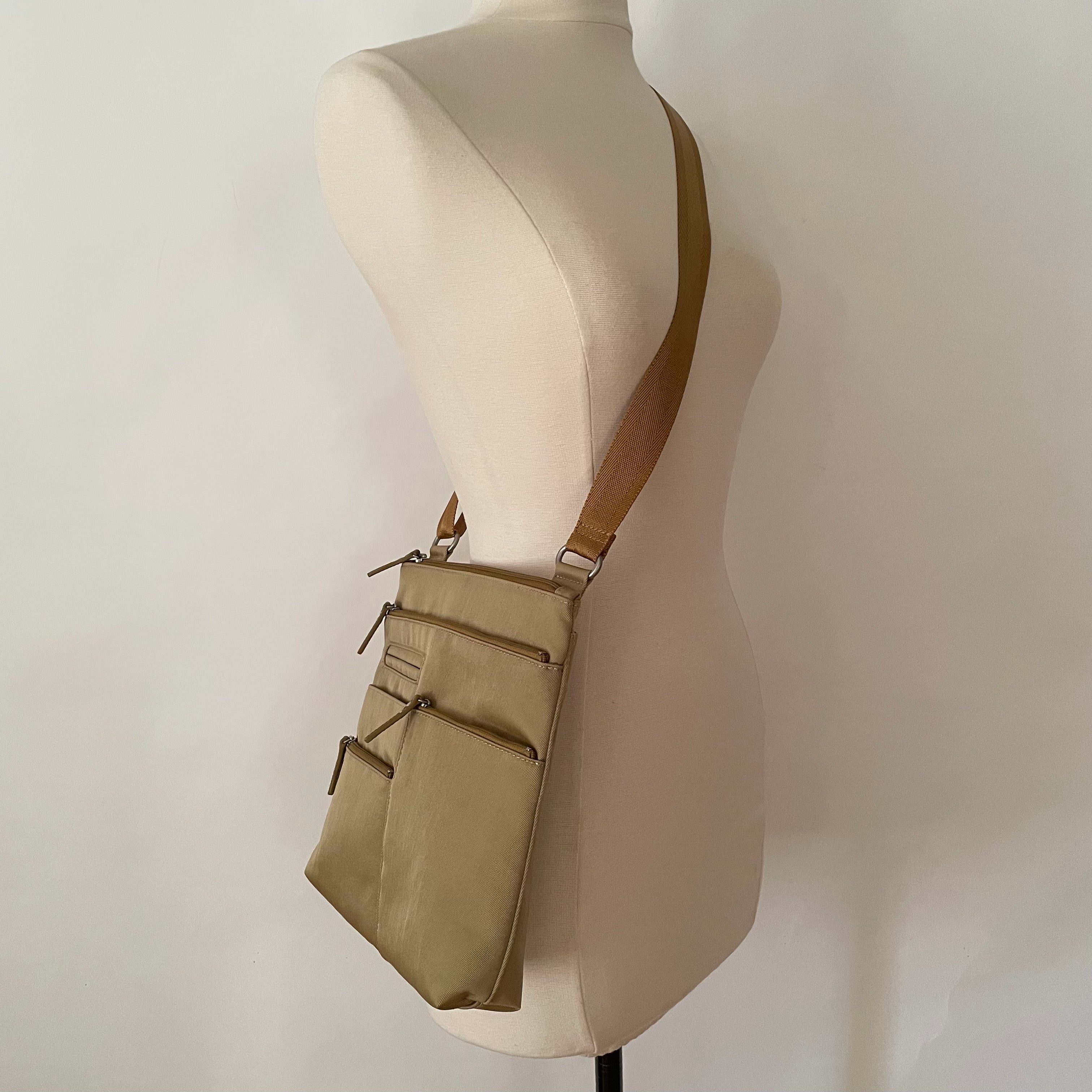 NICO - Rattan x Gold | Multi-Pocket Shoulder Bag | Small